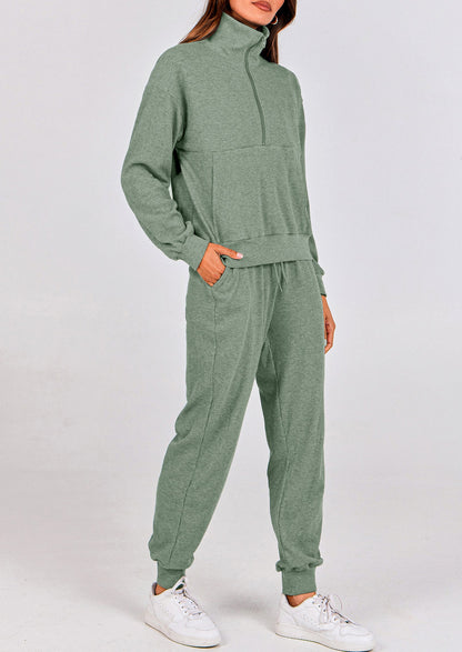 Women's Fall 2 Piece Lounge Sets Zip Up Sweatshirt Jogger Pants Sweat Track Suits Travel Outfit Winter Clothing