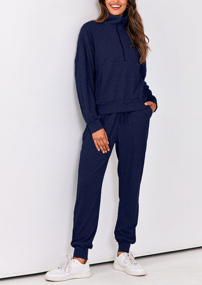 Women's Fall 2 Piece Lounge Sets Zip Up Sweatshirt Jogger Pants Sweat Track Suits Travel Outfit Winter Clothing