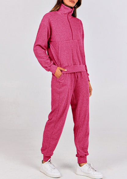 Women's Fall 2 Piece Lounge Sets Zip Up Sweatshirt Jogger Pants Sweat Track Suits Travel Outfit Winter Clothing