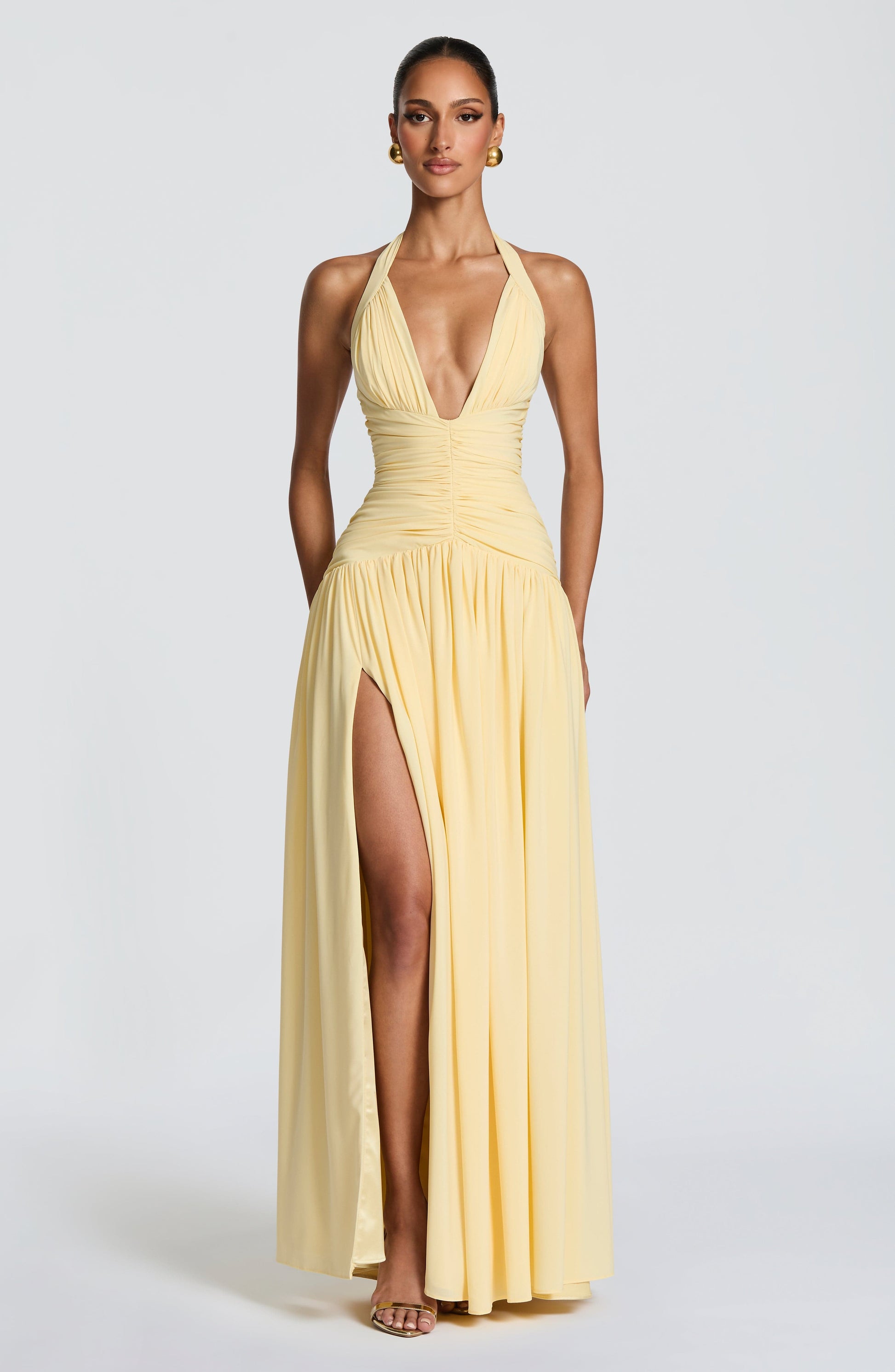 Amaris Maxi Dress - Lemon Dress XS Fardora Premium Exclusive Design