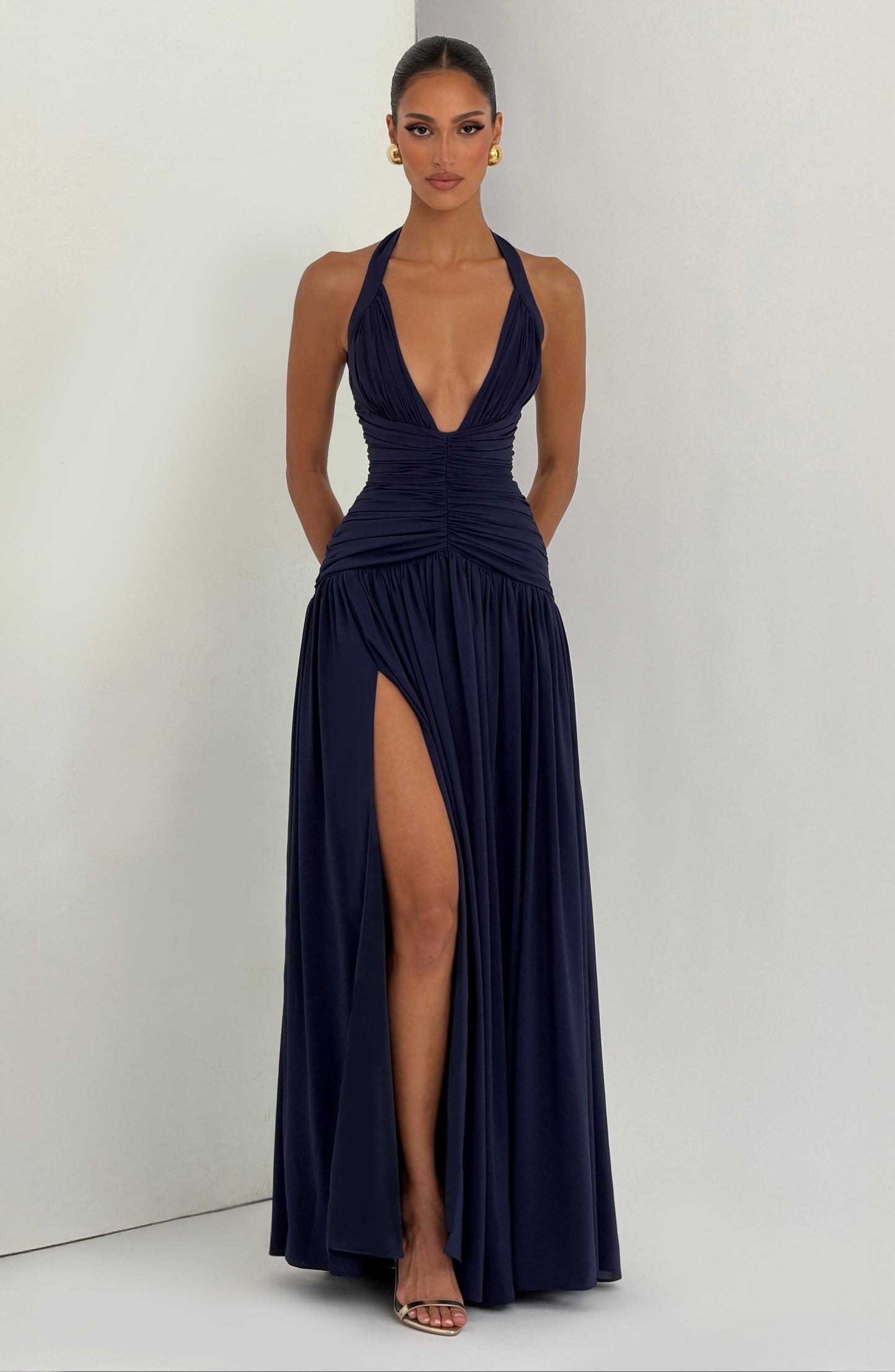 Amaris Maxi Dress - Navy Dress Fardora Premium Exclusive Design