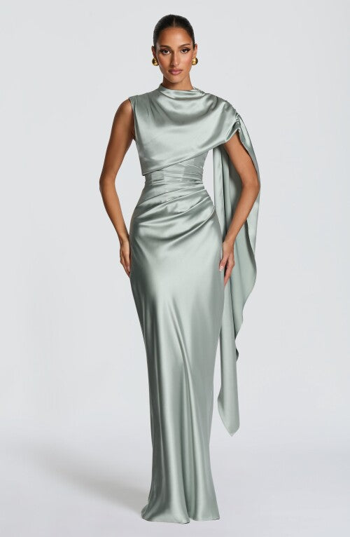 Avendra Maxi Dress - Sage Dress XS Fardora Premium Exclusive Design