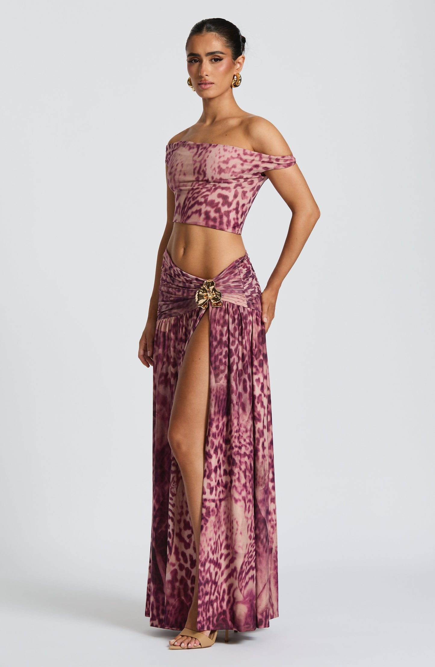 Eva Top - Magenta Orchid Print Top Fardora Premium Exclusive Design