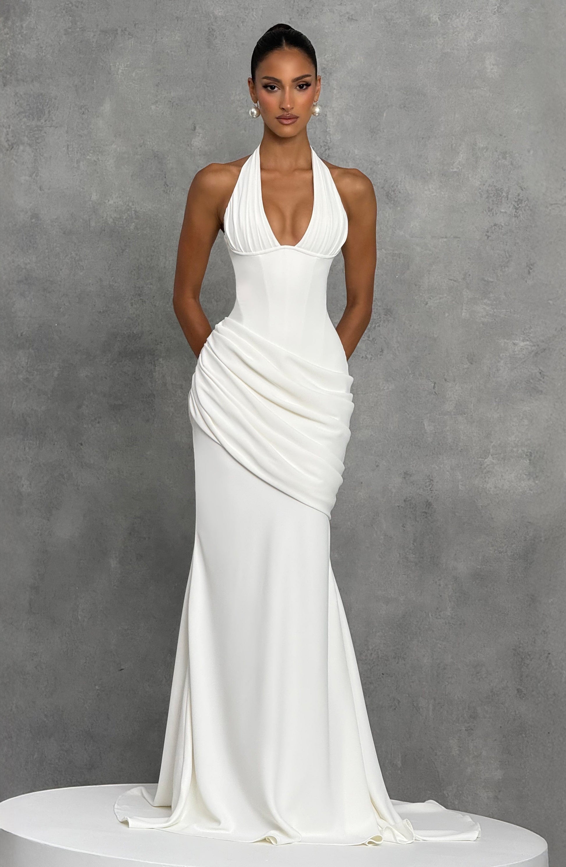 Nehemia Gown - Ivory Dress Fardora Premium Exclusive Design