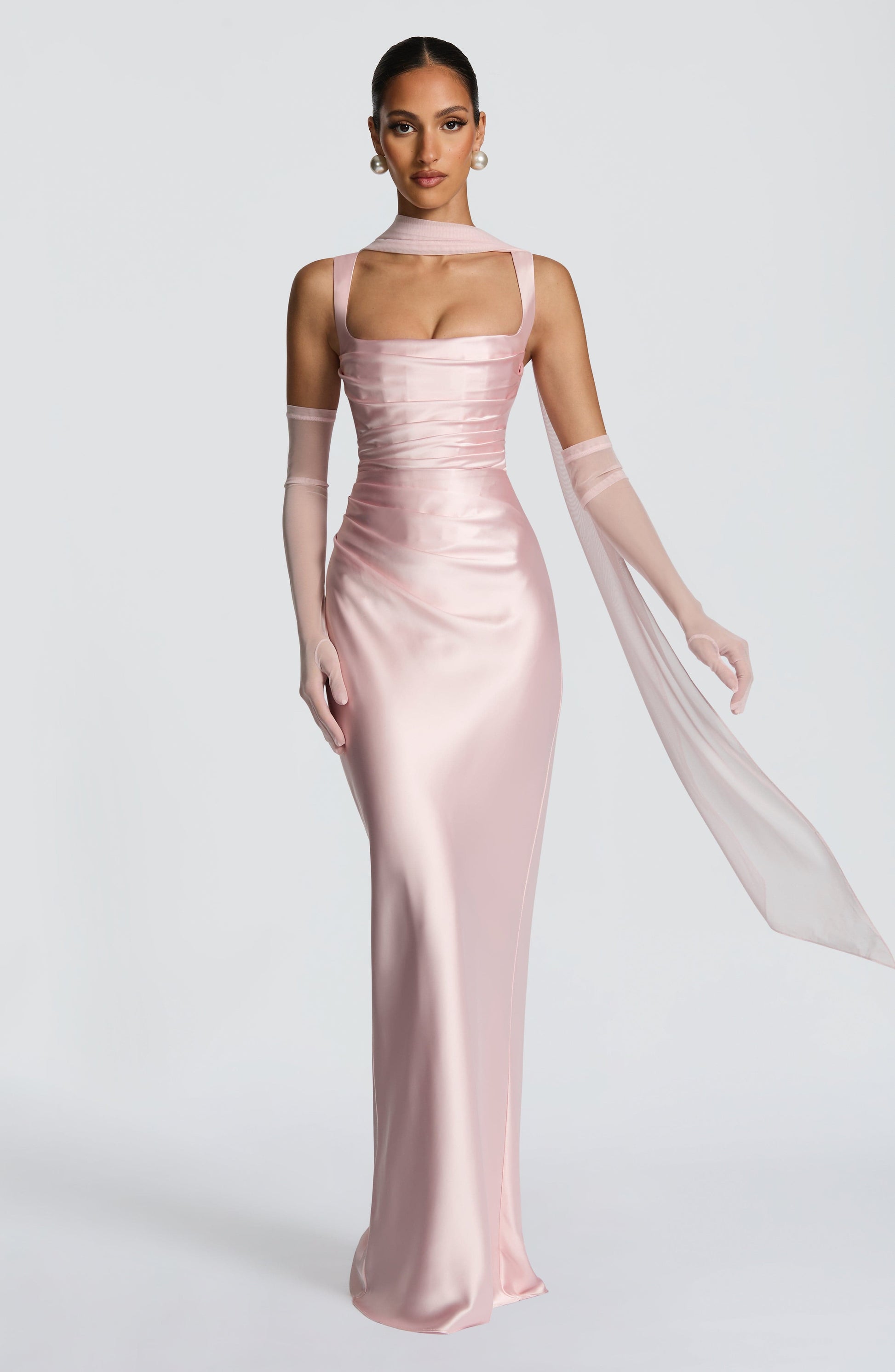 Calanthe Maxi Dress - Blush Dress Fardora Premium Exclusive Design