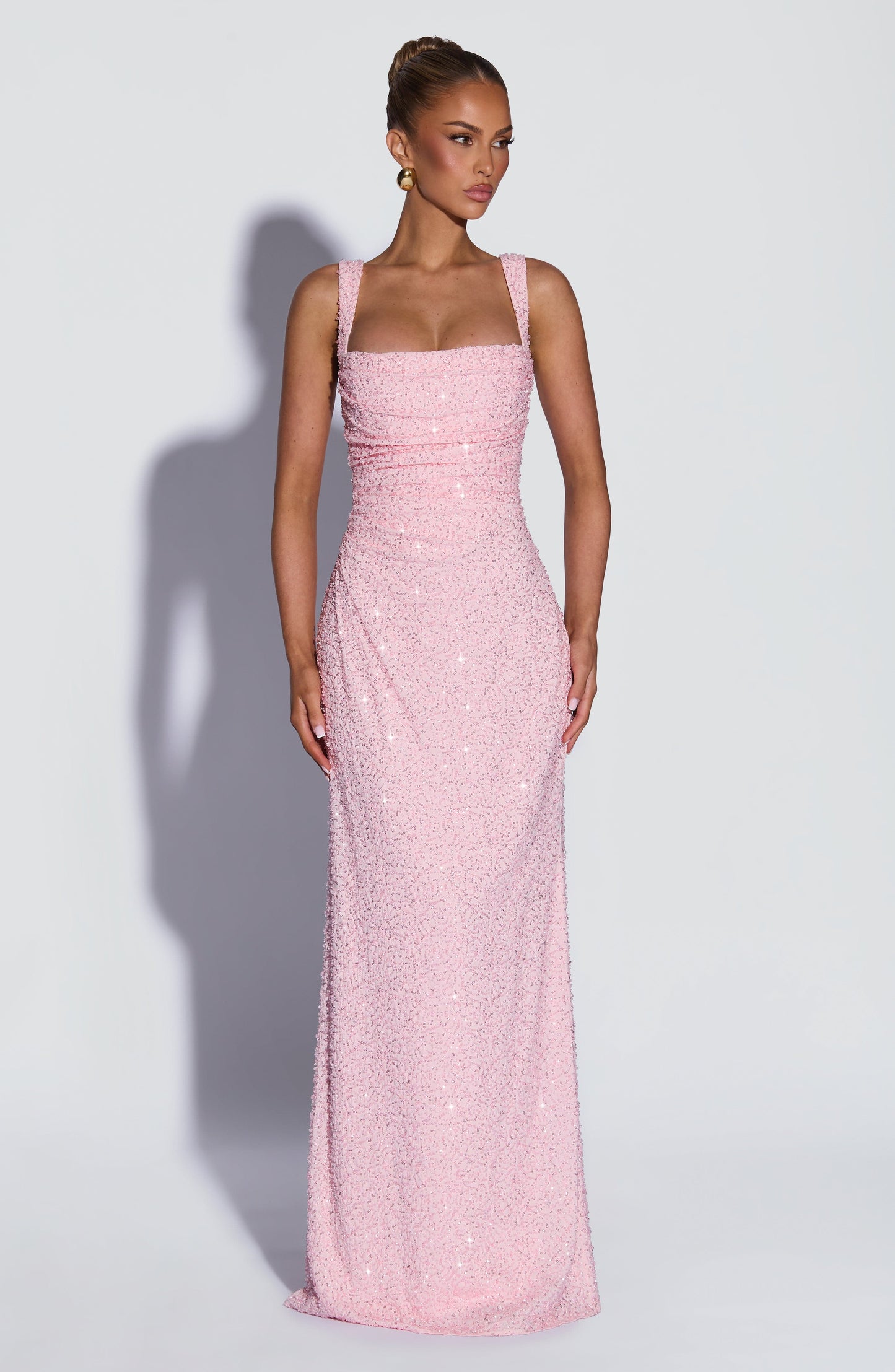 Calanthe Maxi Dress - Blush Sparkle Dress Fardora Premium Exclusive Design