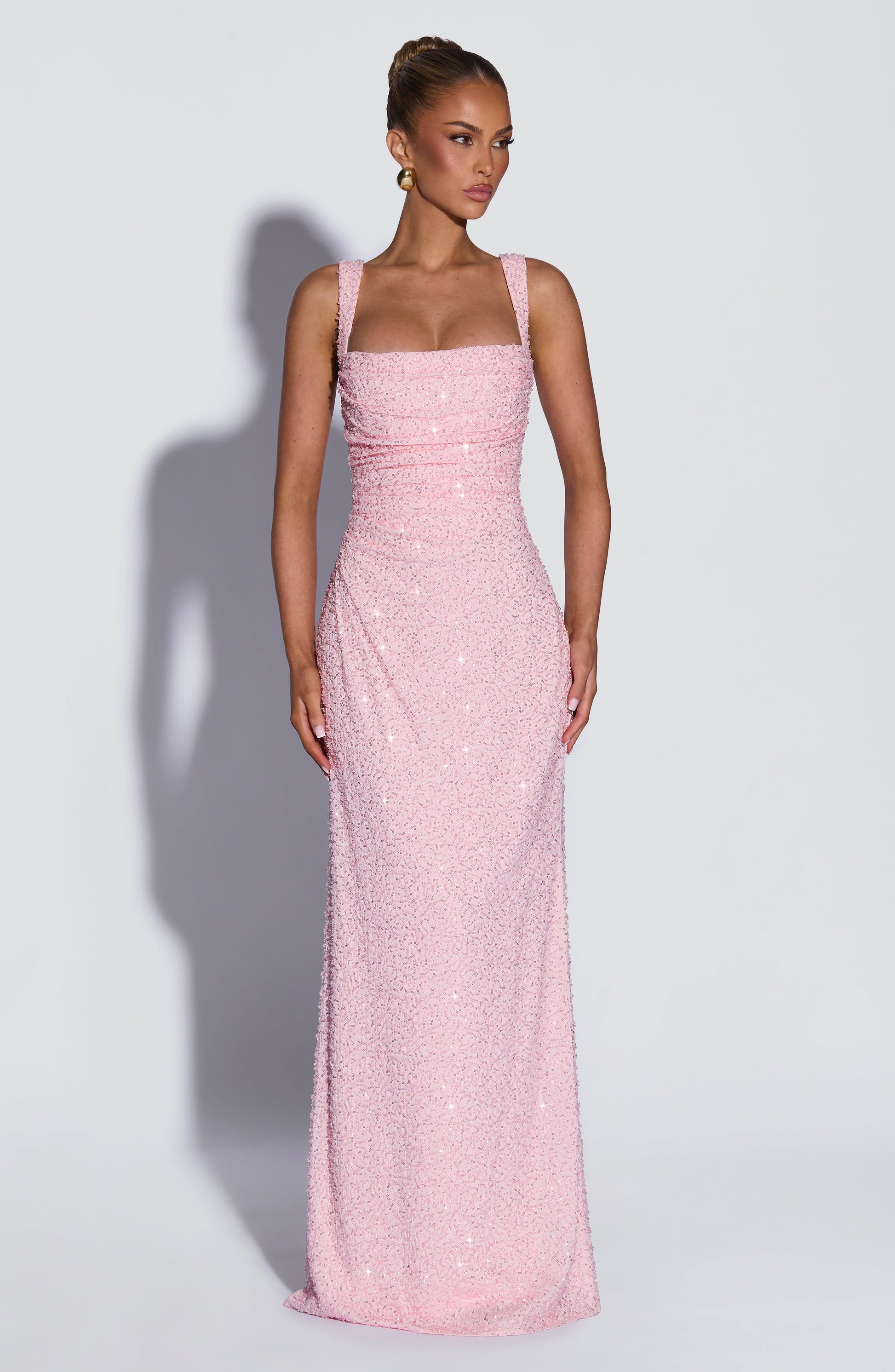 Calanthe Maxi Dress - Blush Sparkle Dress Fardora Premium Exclusive Design