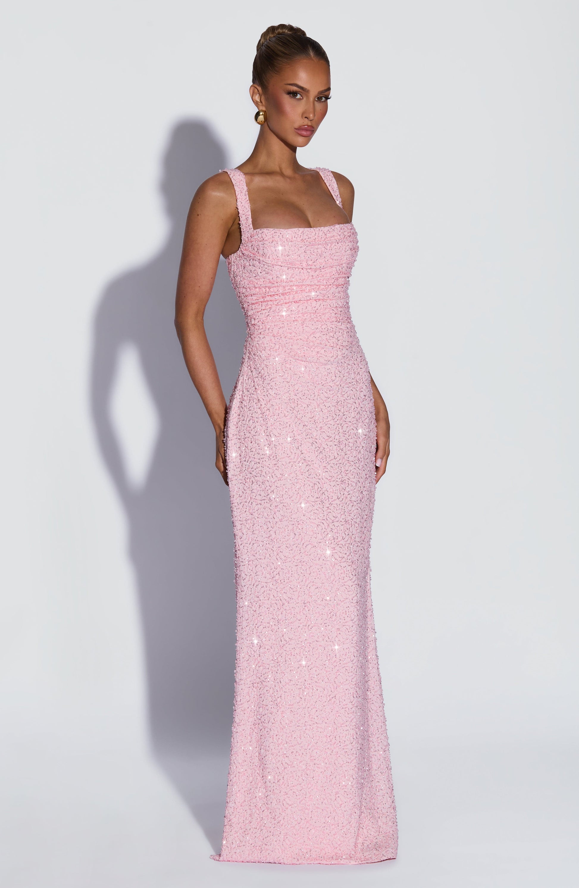 Calanthe Maxi Dress - Blush Sparkle Dress Fardora Premium Exclusive Design