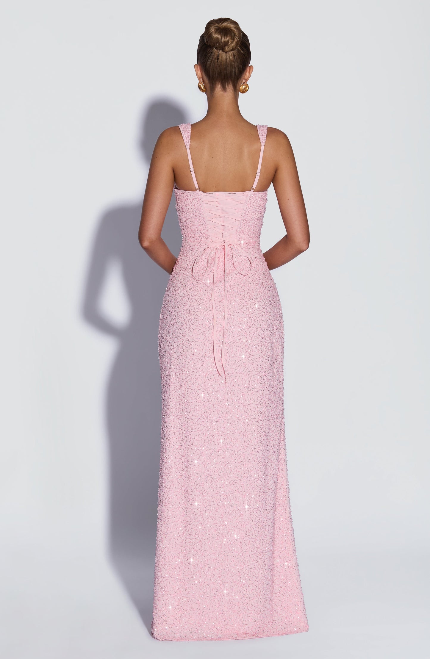 Calanthe Maxi Dress - Blush Sparkle Dress Fardora Premium Exclusive Design