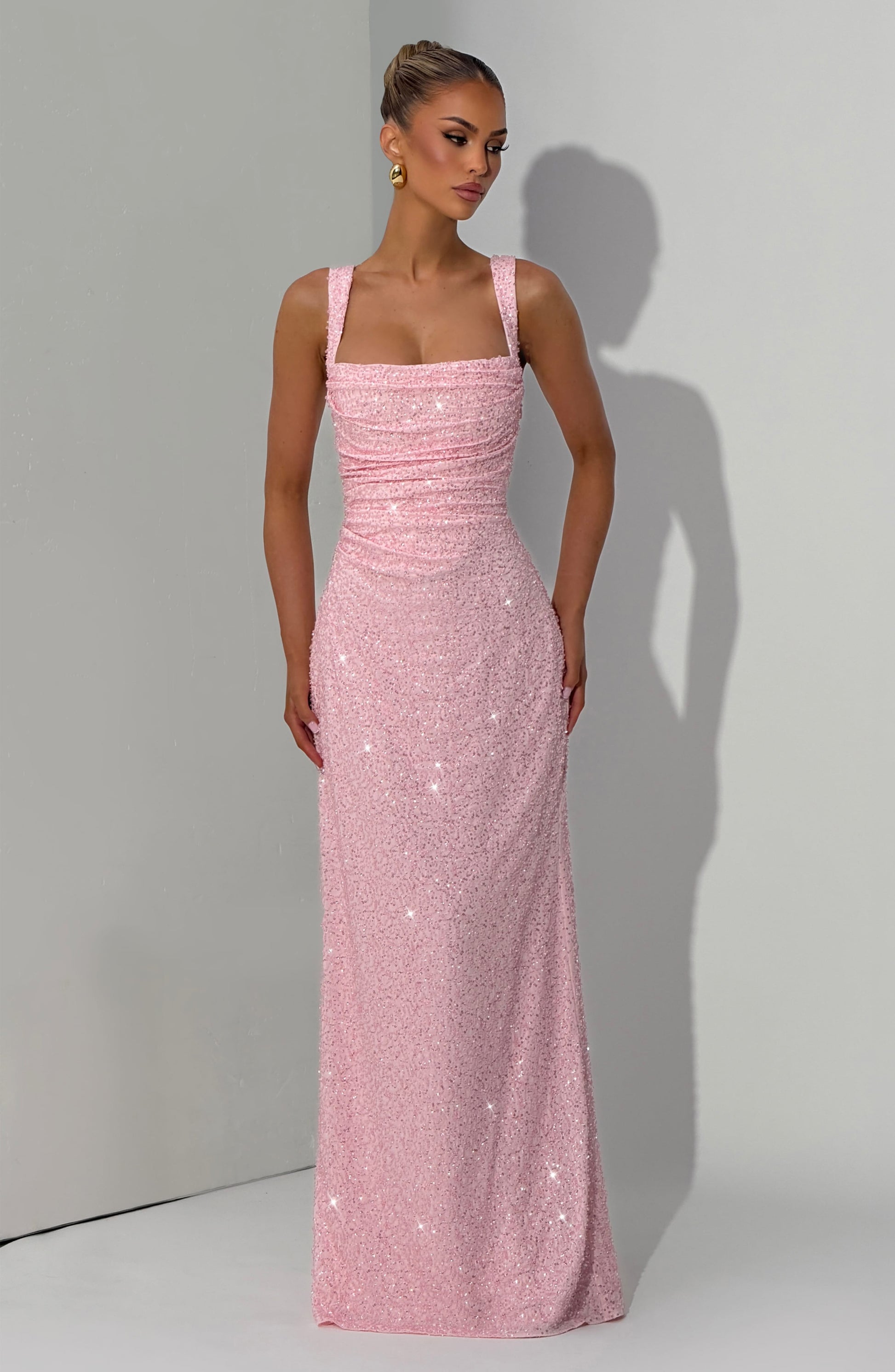 Calanthe Maxi Dress - Blush Sparkle Dress Fardora Premium Exclusive Design
