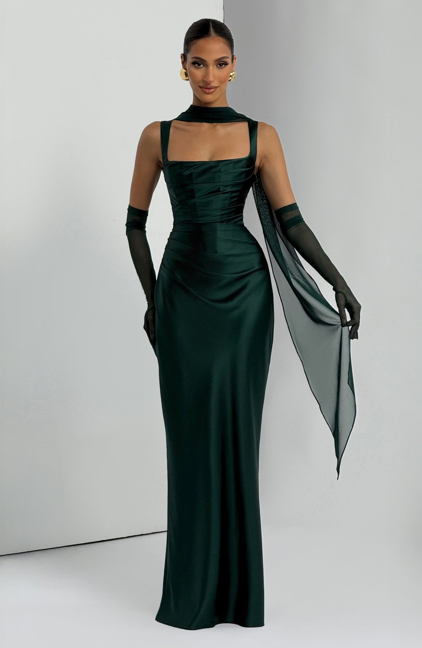 Calanthe Maxi Dress - Emerald Dress Fardora Premium Exclusive Design