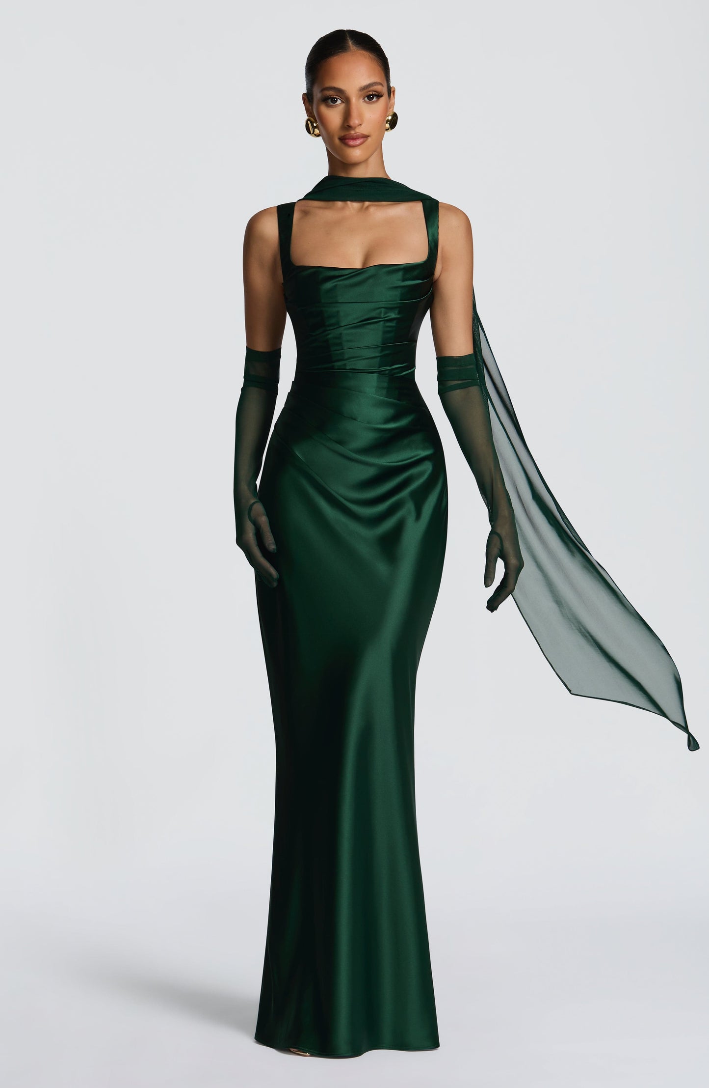 Calanthe Maxi Dress - Emerald Dress Fardora Premium Exclusive Design