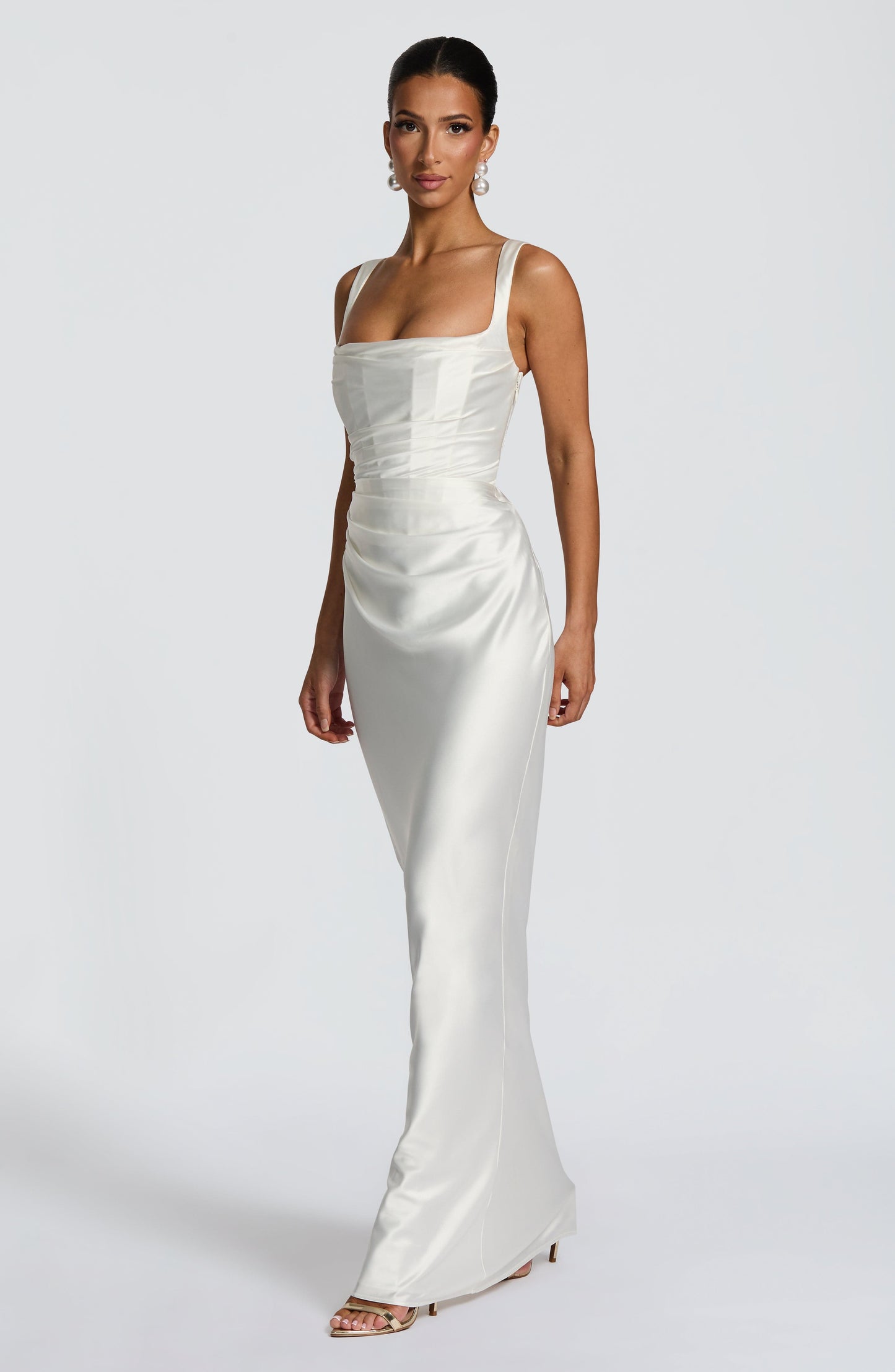Calanthe Maxi Dress - Ivory Dress Fardora Premium Exclusive Design