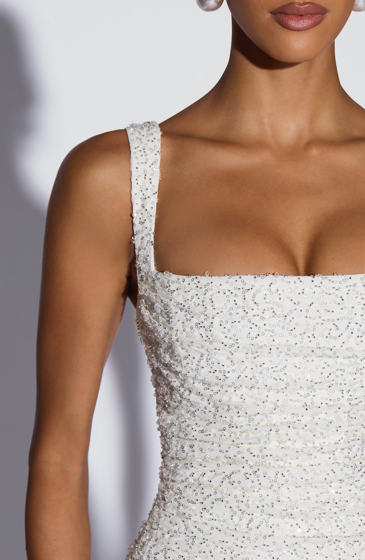 Calanthe Maxi Dress - Ivory Sparkle Dress Fardora Premium Exclusive Design