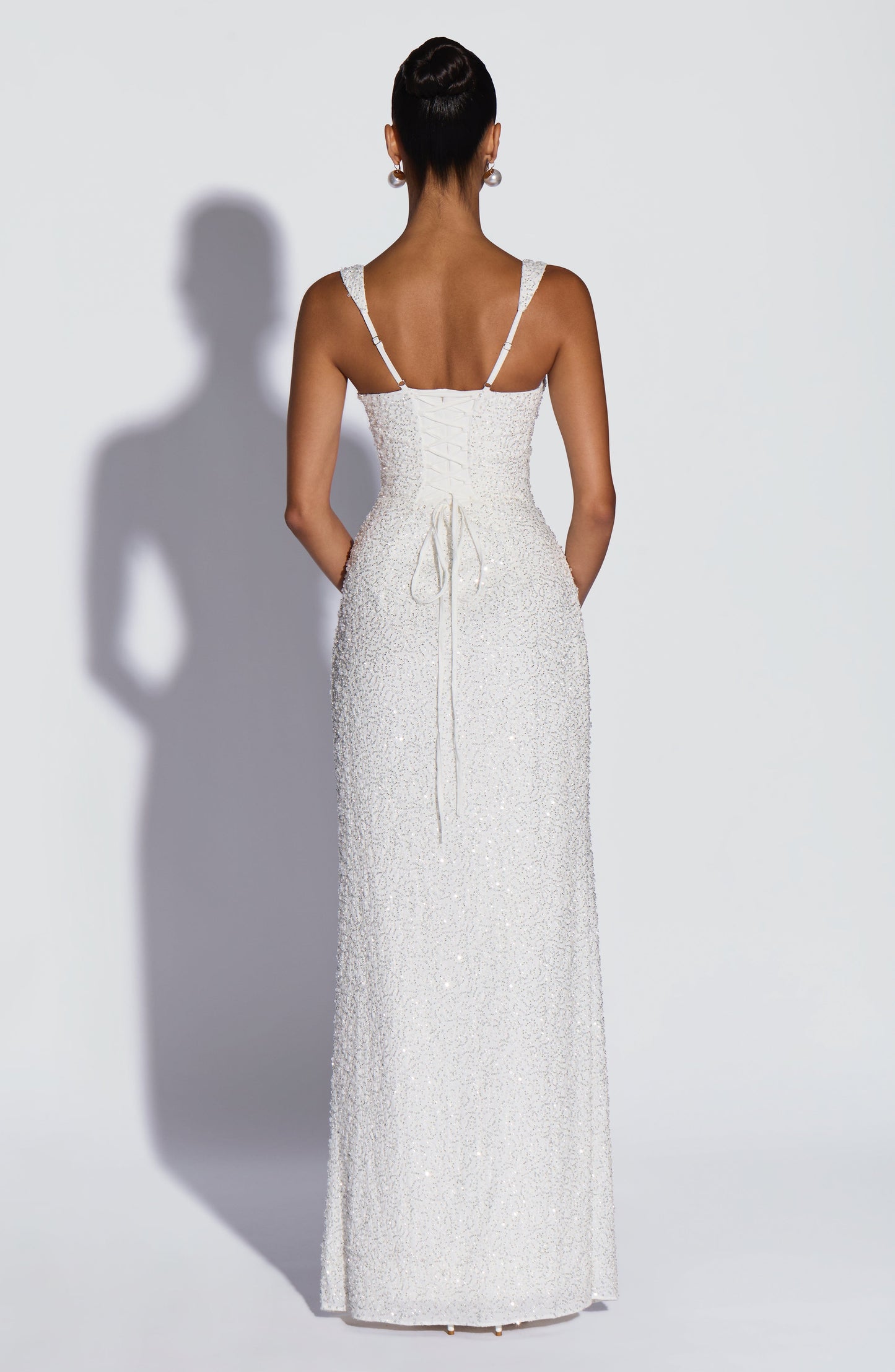 Calanthe Maxi Dress - Ivory Sparkle Dress Fardora Premium Exclusive Design