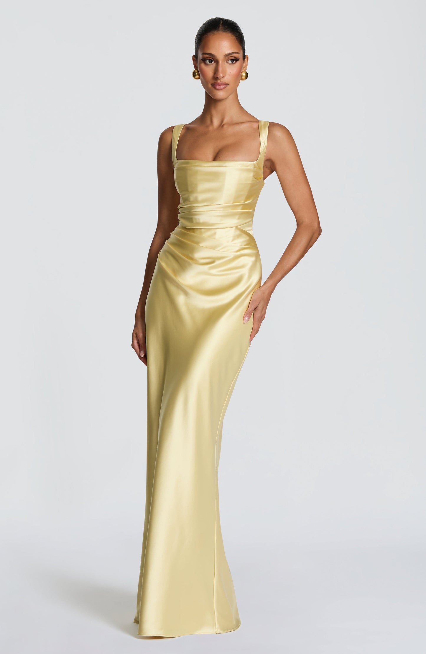 Calanthe Maxi Dress - Lemon Dress Fardora Premium Exclusive Design