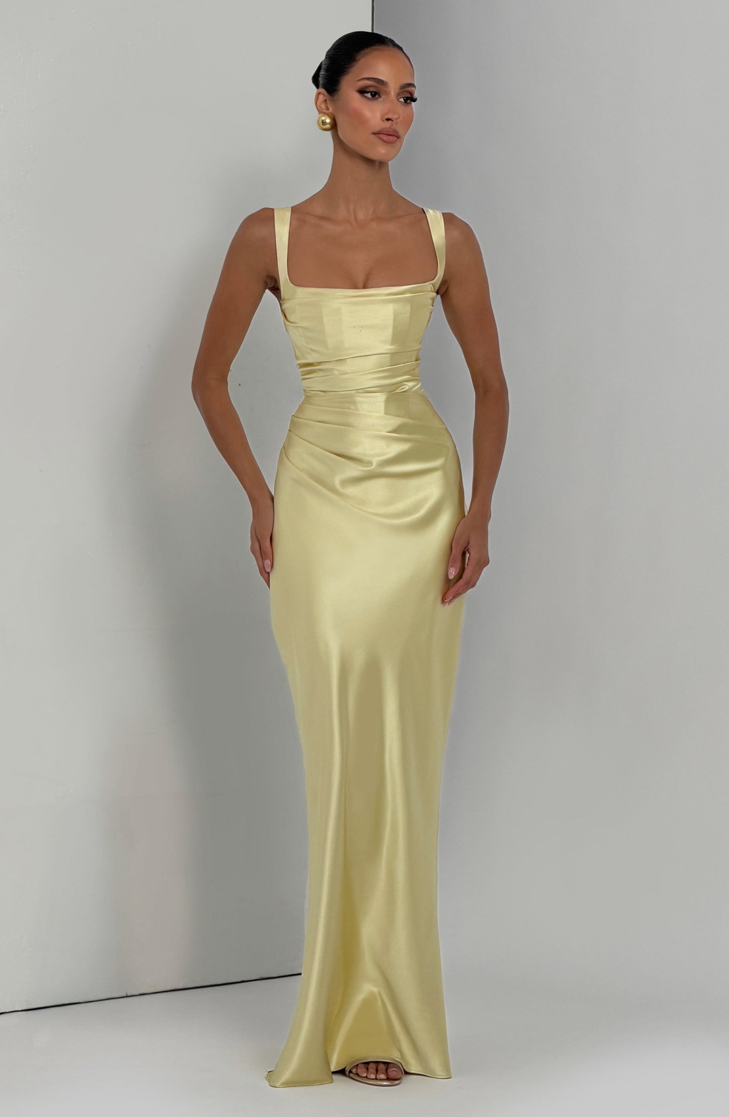 Calanthe Maxi Dress - Lemon Dress Fardora Premium Exclusive Design