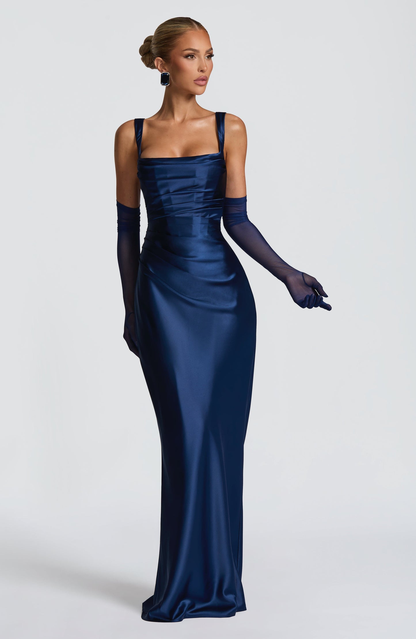 Calanthe Maxi Dress - Navy Dress Fardora Premium Exclusive Design