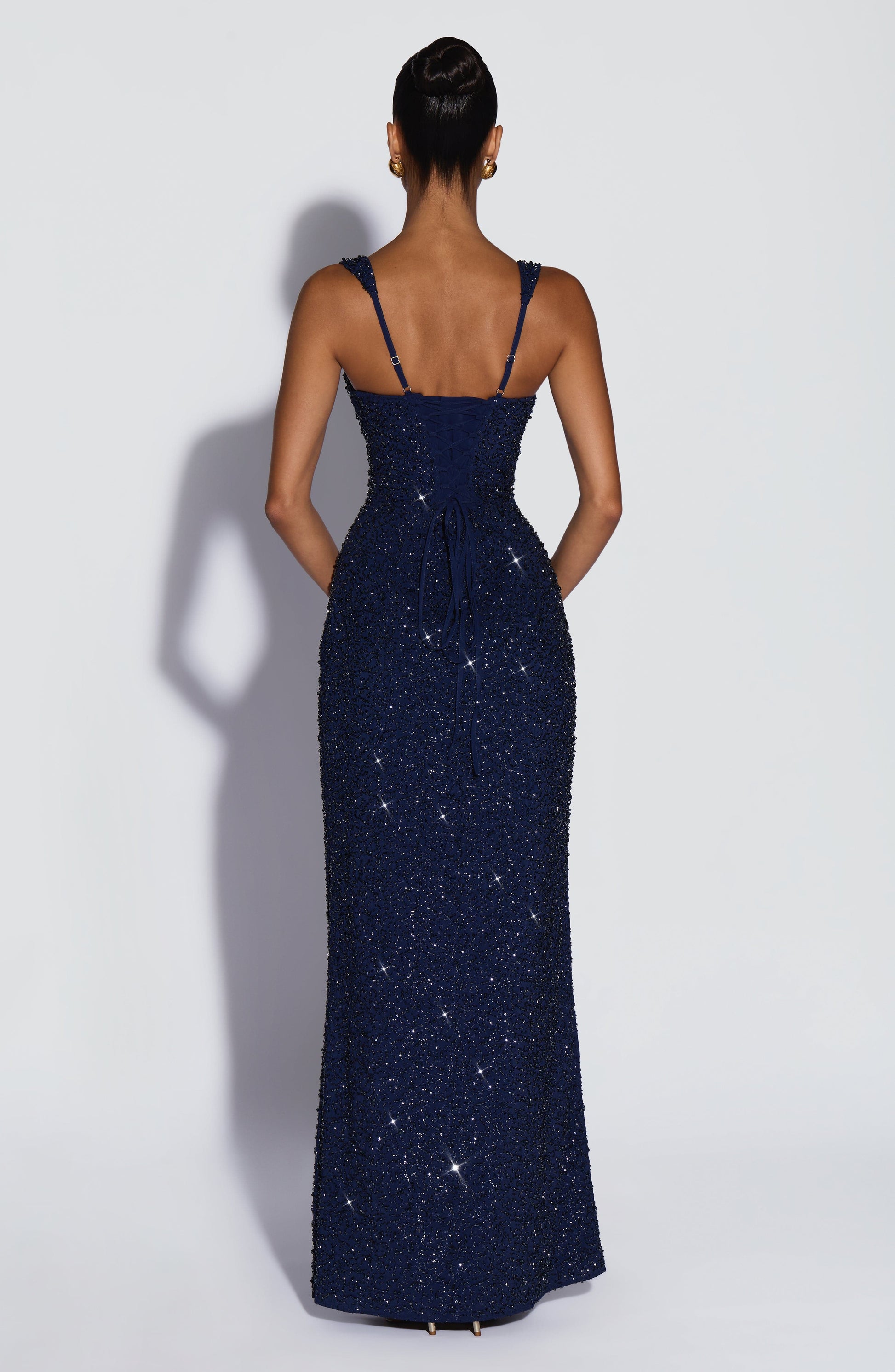 Calanthe Maxi Dress - Navy Sparkle Dress Fardora Premium Exclusive Design