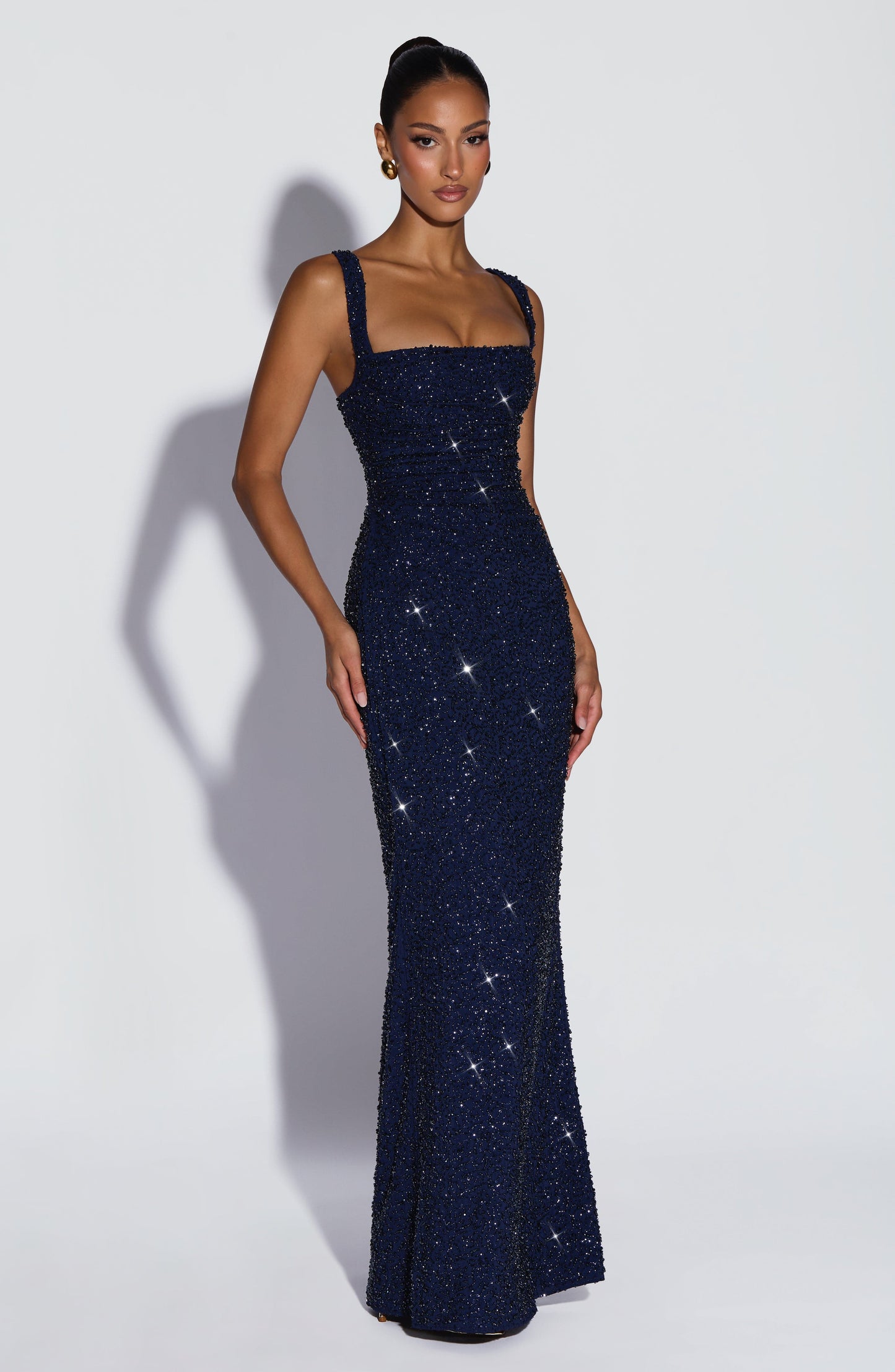 Calanthe Maxi Dress - Navy Sparkle Dress Fardora Premium Exclusive Design