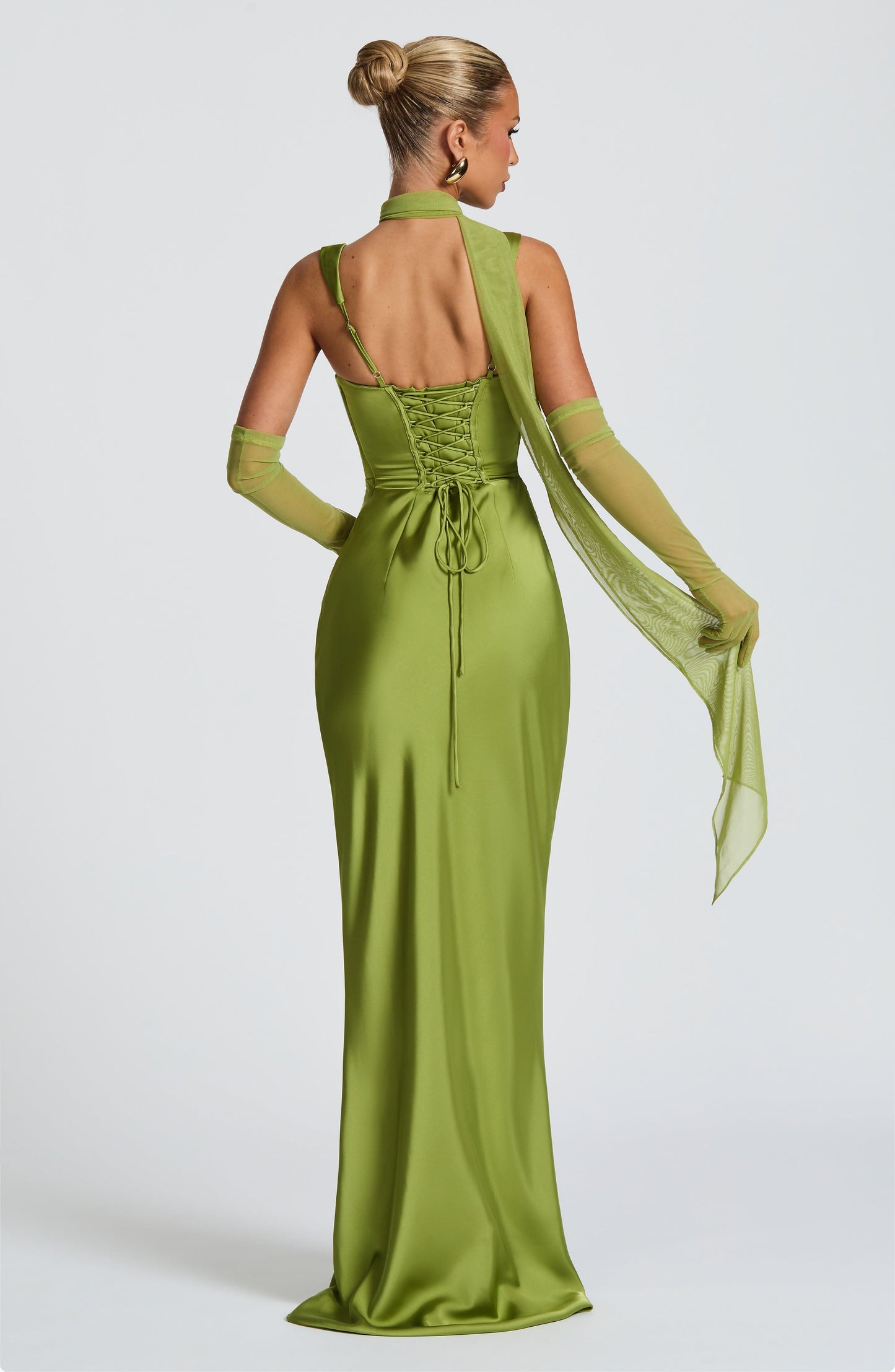 Calanthe Maxi Dress - Olive Dress Fardora Premium Exclusive Design