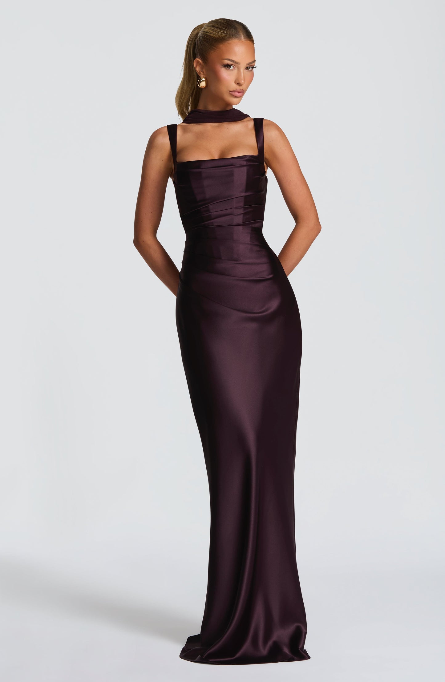 Calanthe Maxi Dress - Plum Dress Fardora Premium Exclusive Design