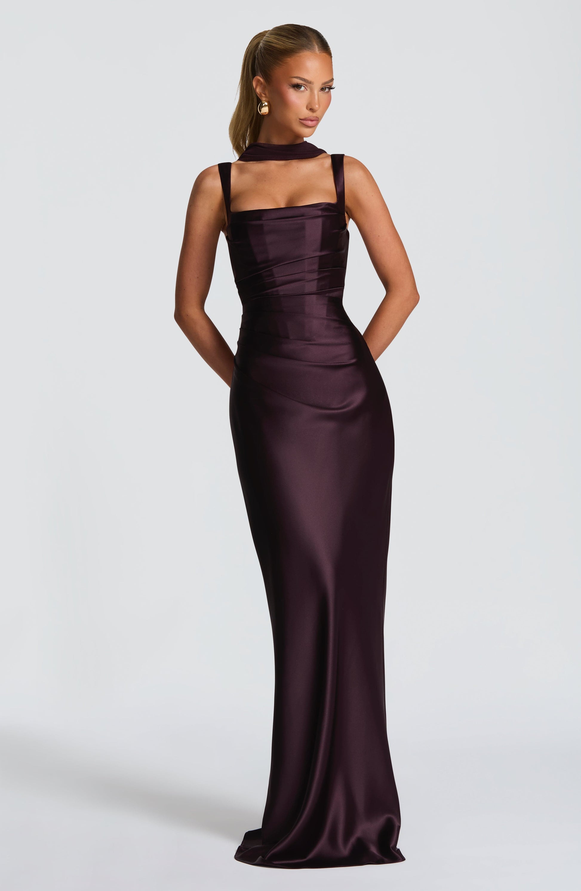Calanthe Maxi Dress - Plum Dress Fardora Premium Exclusive Design