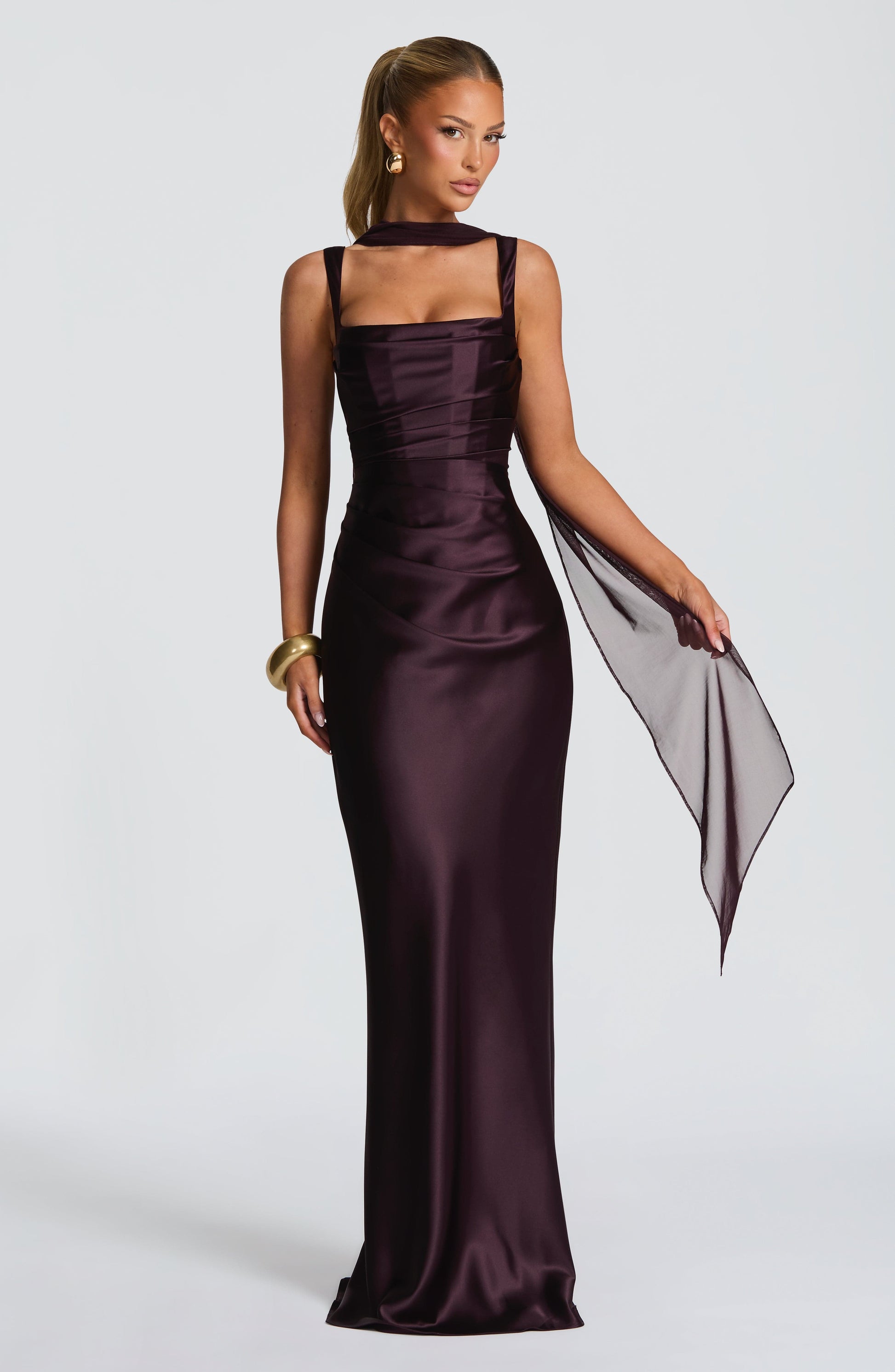 Calanthe Maxi Dress - Plum Dress Fardora Premium Exclusive Design