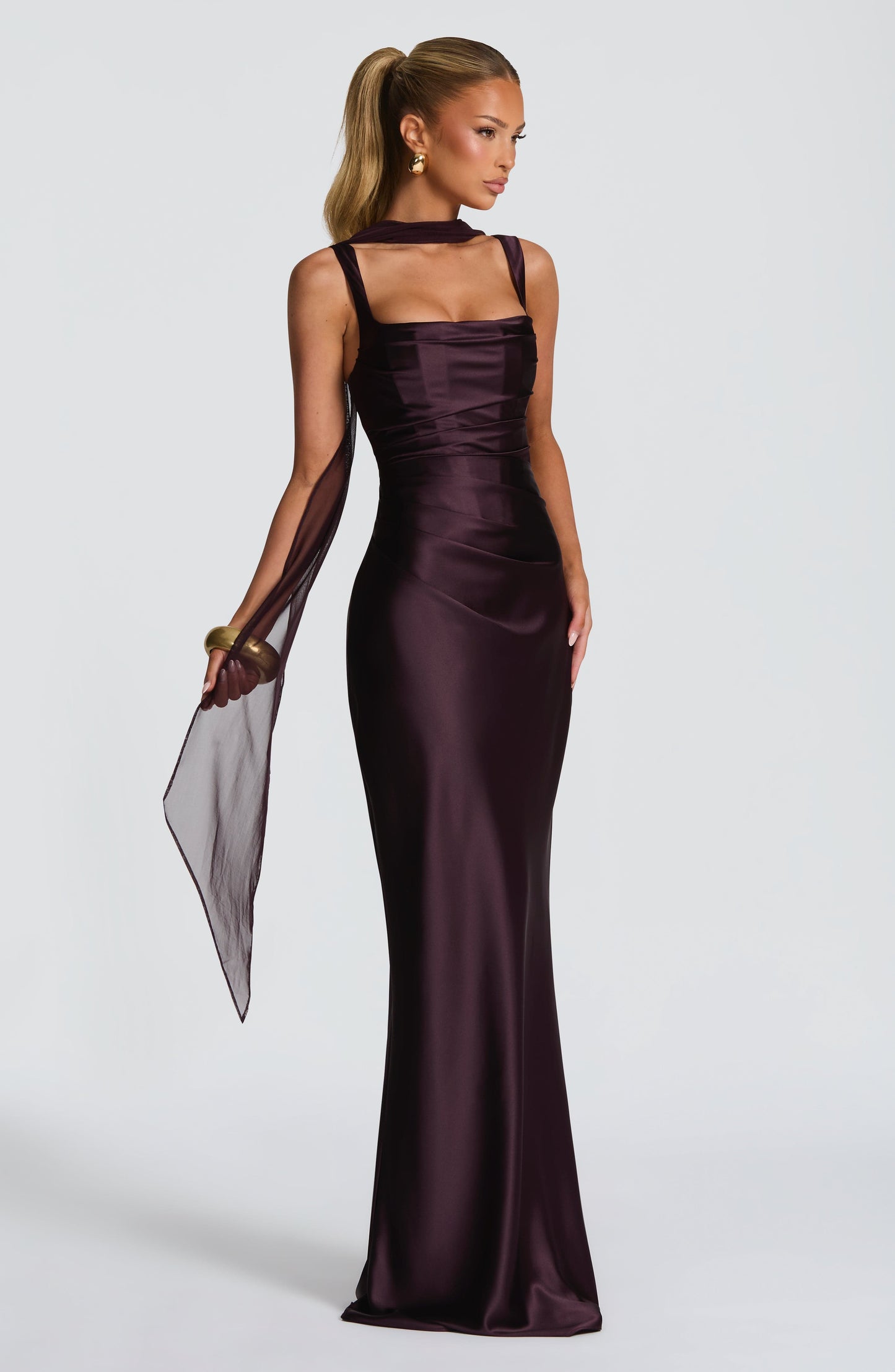 Calanthe Maxi Dress - Plum Dress Fardora Premium Exclusive Design