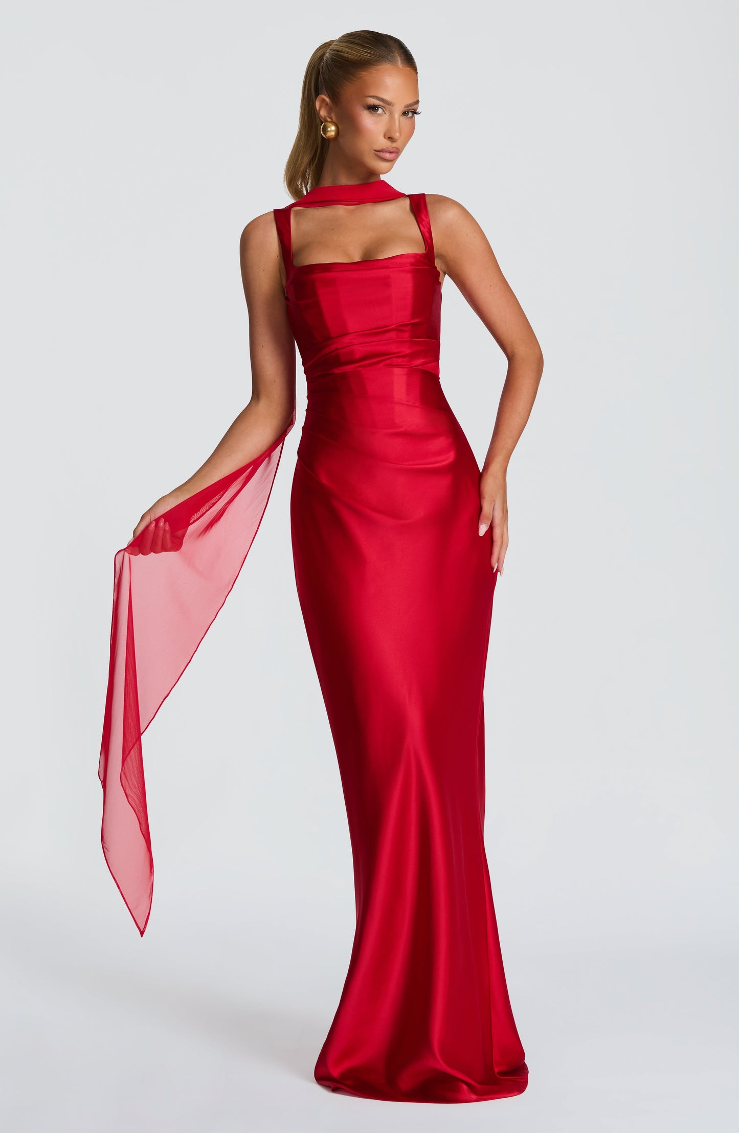 Calanthe Maxi Dress - Red Dress Fardora Premium Exclusive Design