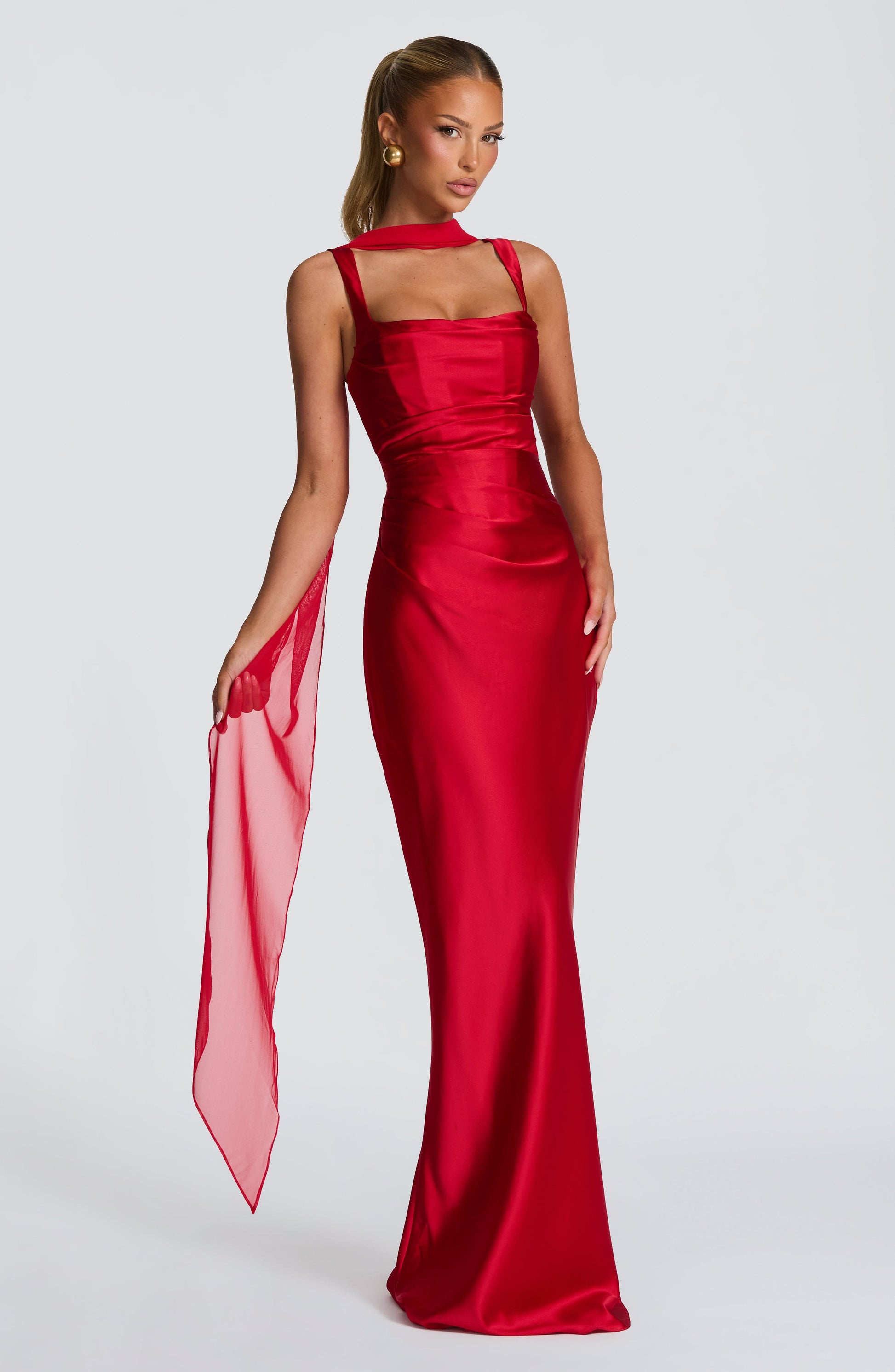 Calanthe Maxi Dress - Red Dress Fardora Premium Exclusive Design
