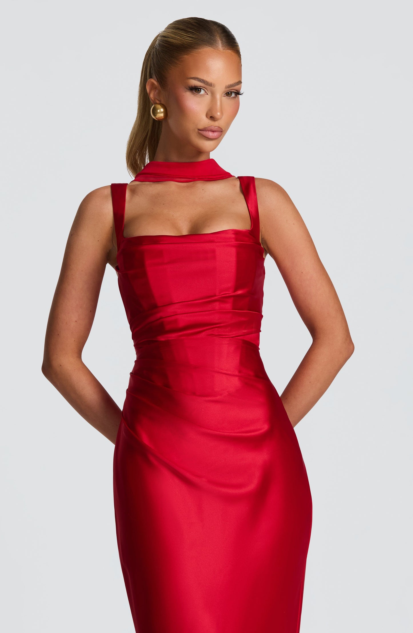 Calanthe Maxi Dress - Red Dress Fardora Premium Exclusive Design