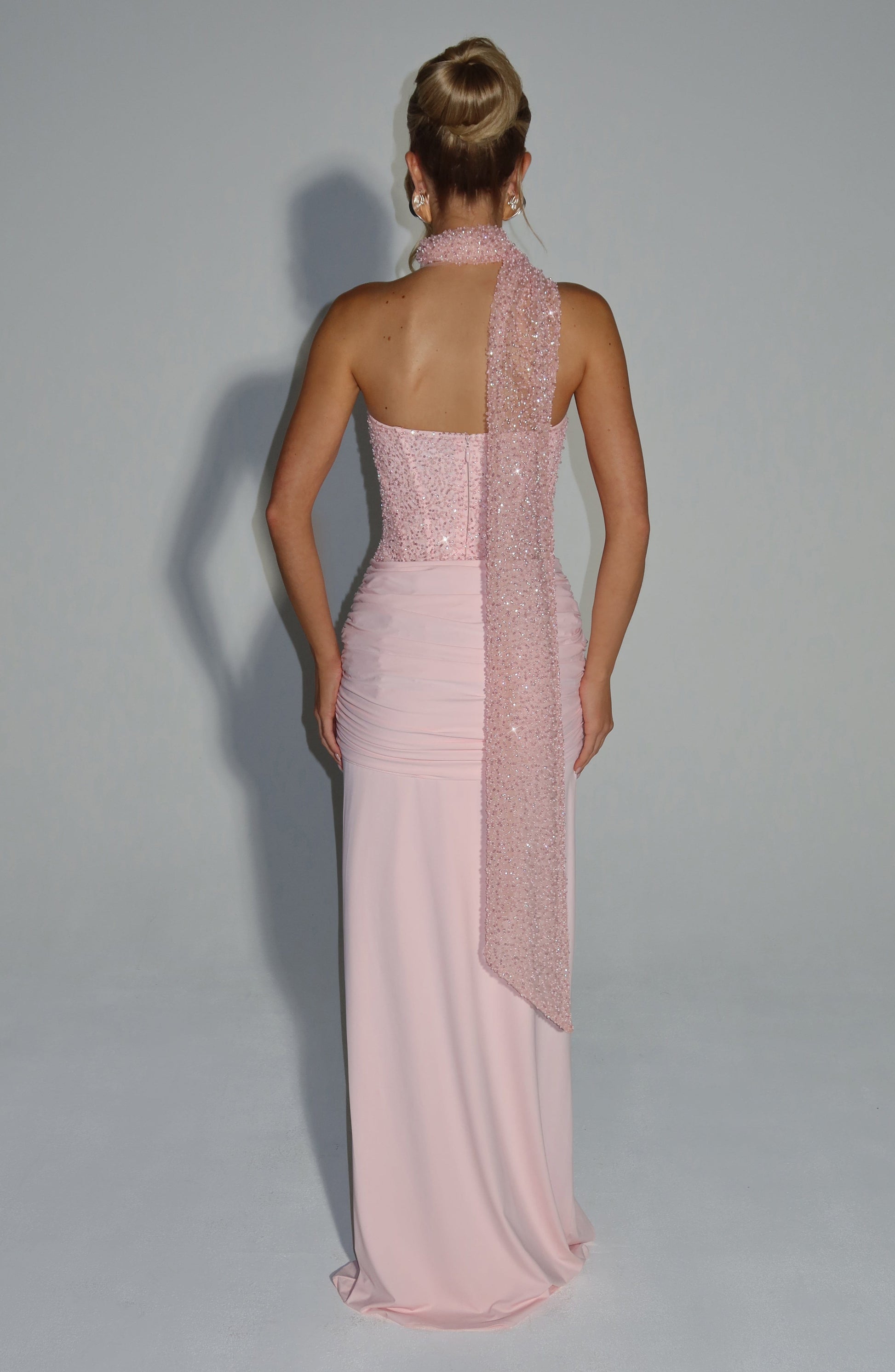 Carina Maxi Dress - Blush Dress Fardora Premium Exclusive Design