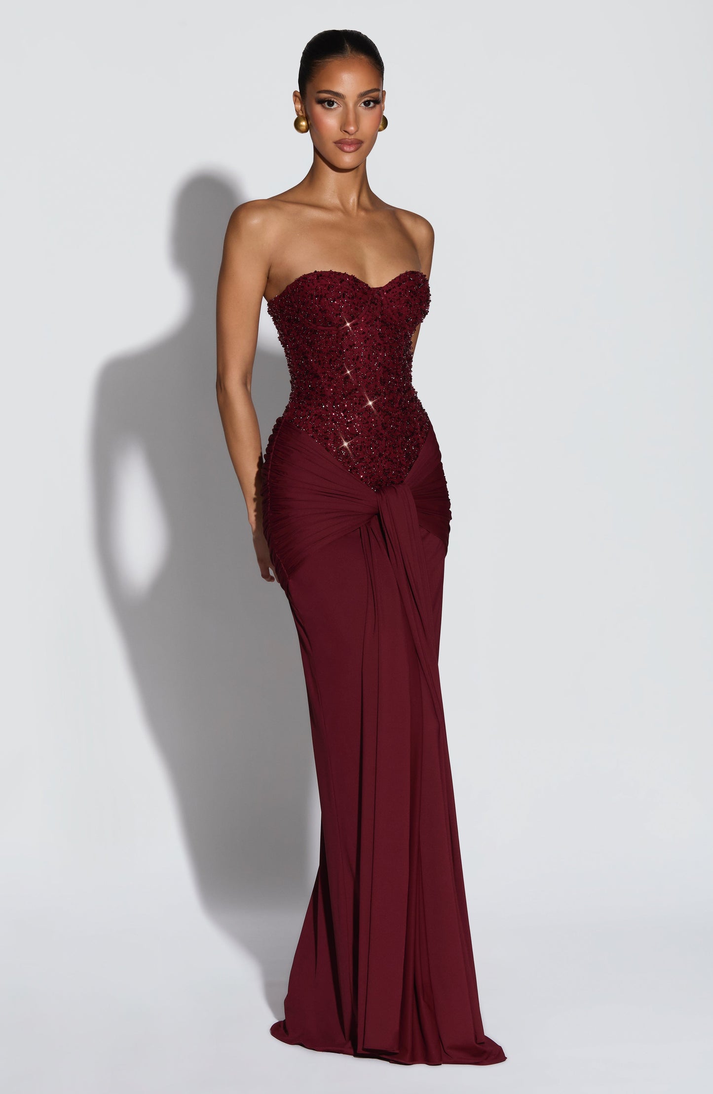 Carina Maxi Dress - Burgundy Dress Fardora Premium Exclusive Design
