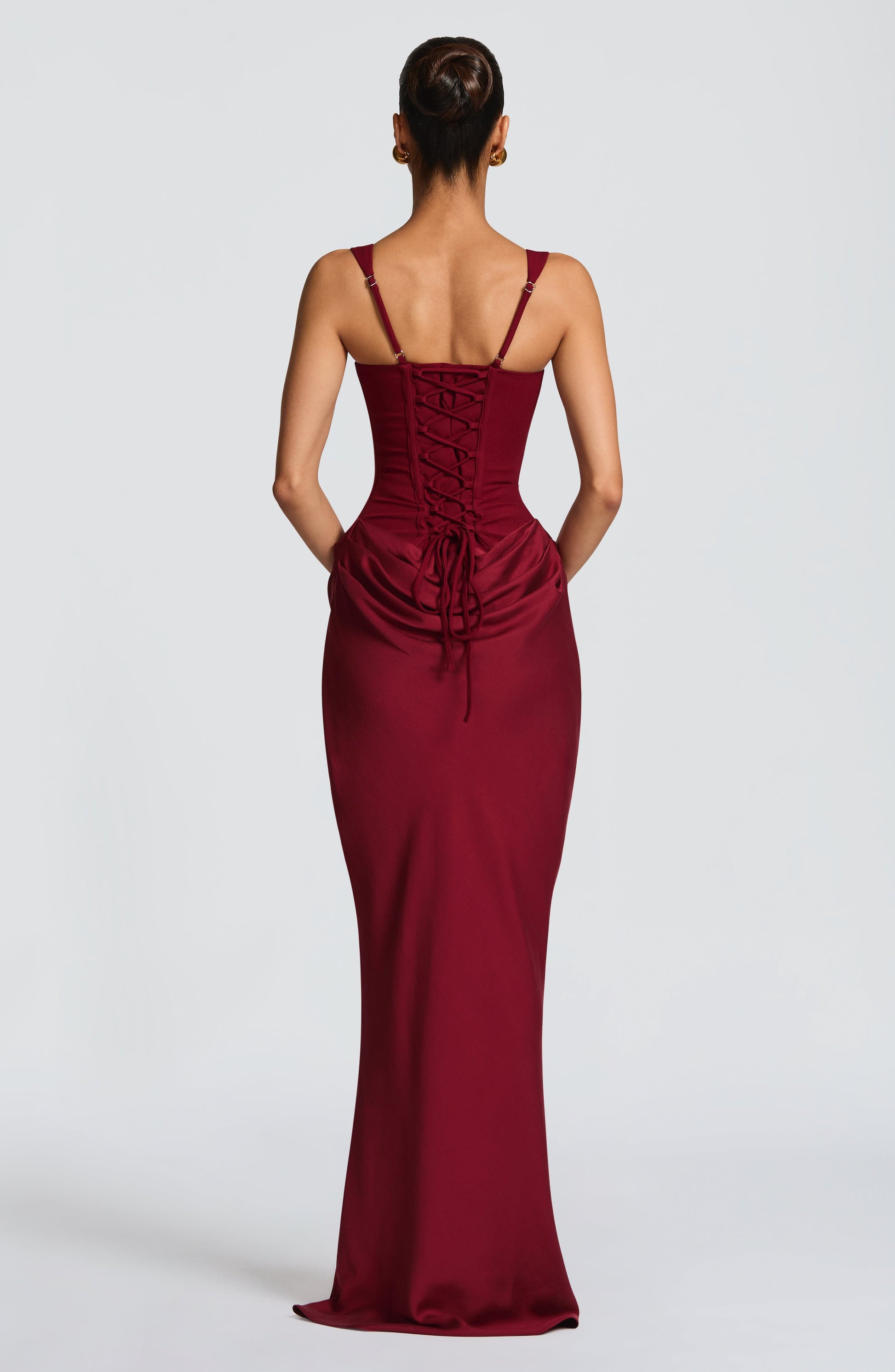 Cornelia Maxi Dress - Burgundy Dress Fardora Premium Exclusive Design