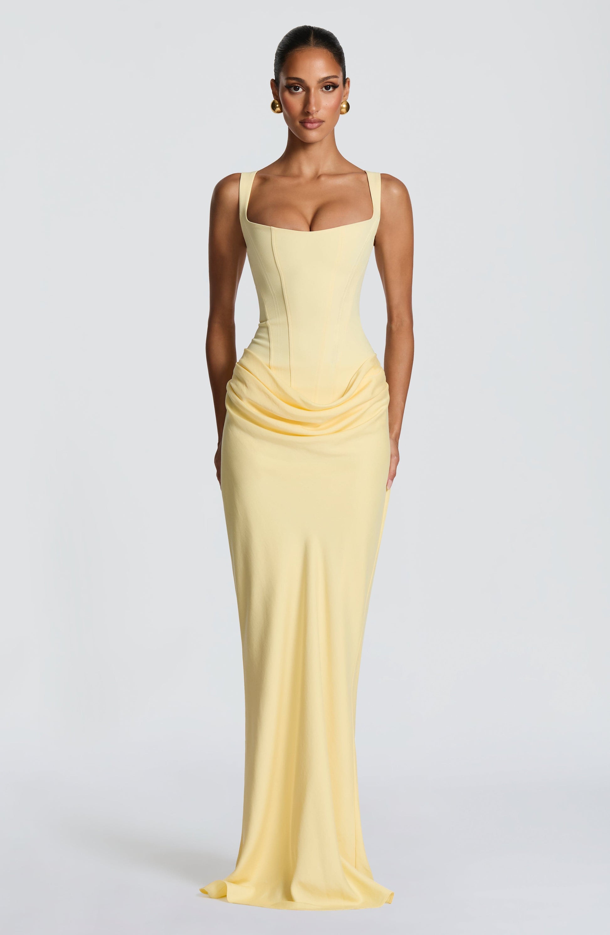 Cornelia Maxi Dress - Lemon Dress XS Fardora Premium Exclusive Design
