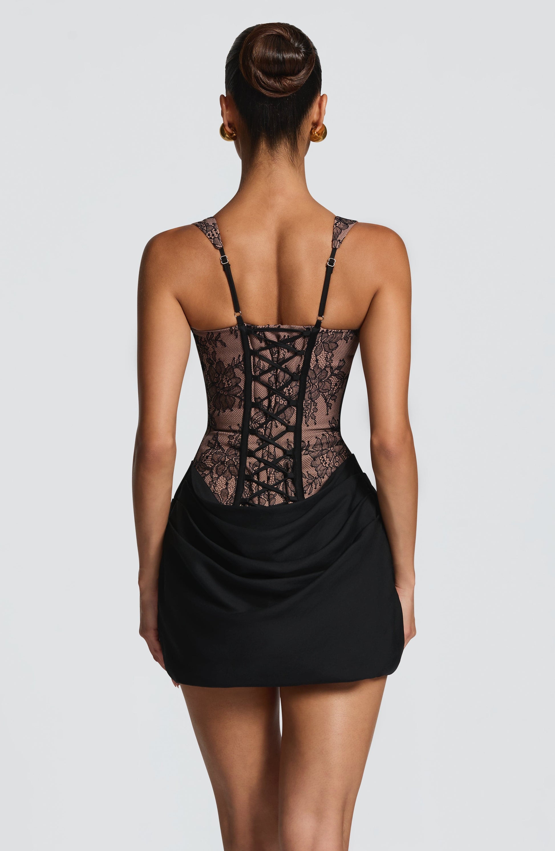 Cornelia Mini Dress - Black Lace Dress Fardora Premium Exclusive Design