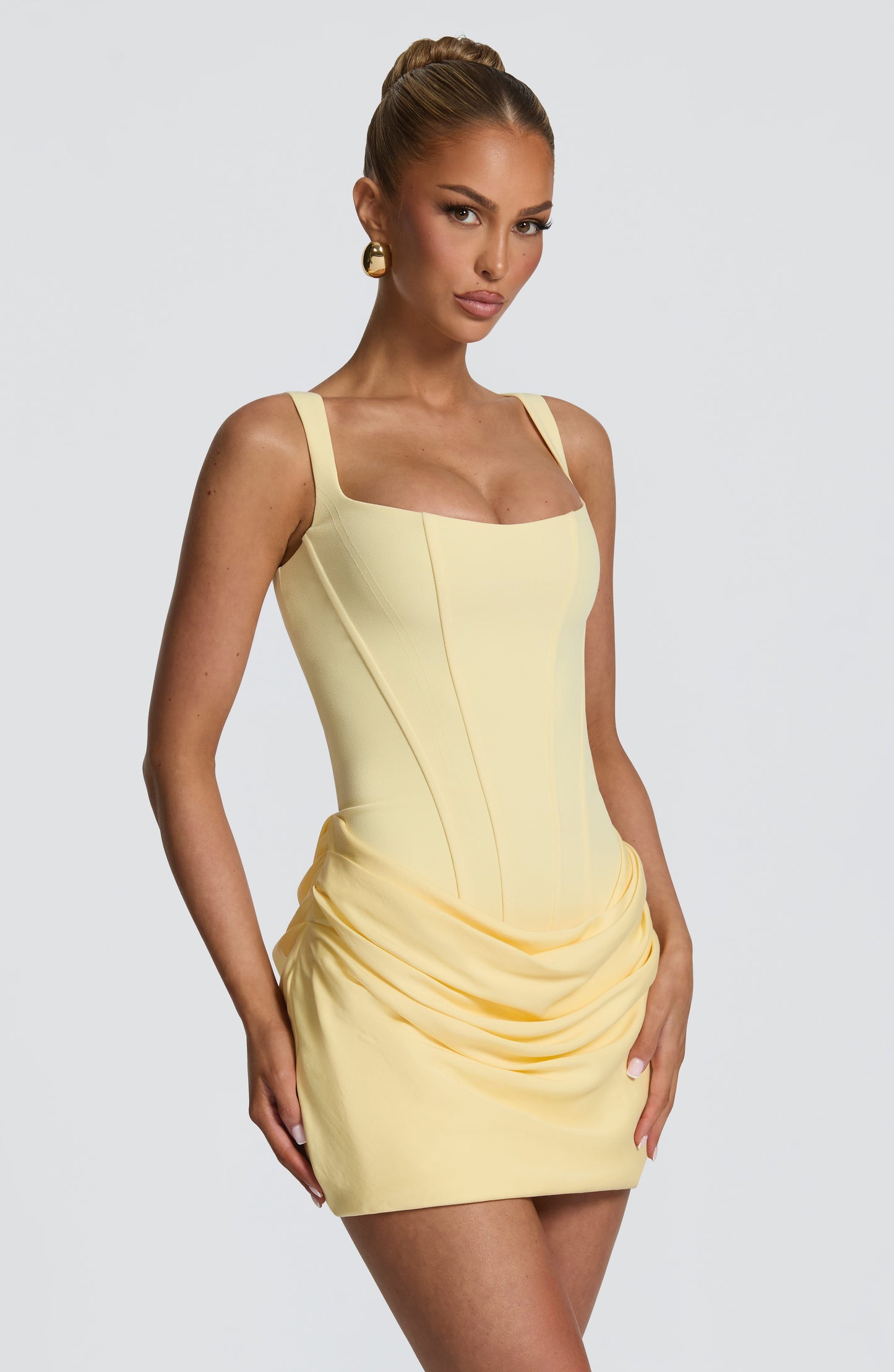 Cornelia Mini Dress - Lemon Dress Fardora Premium Exclusive Design