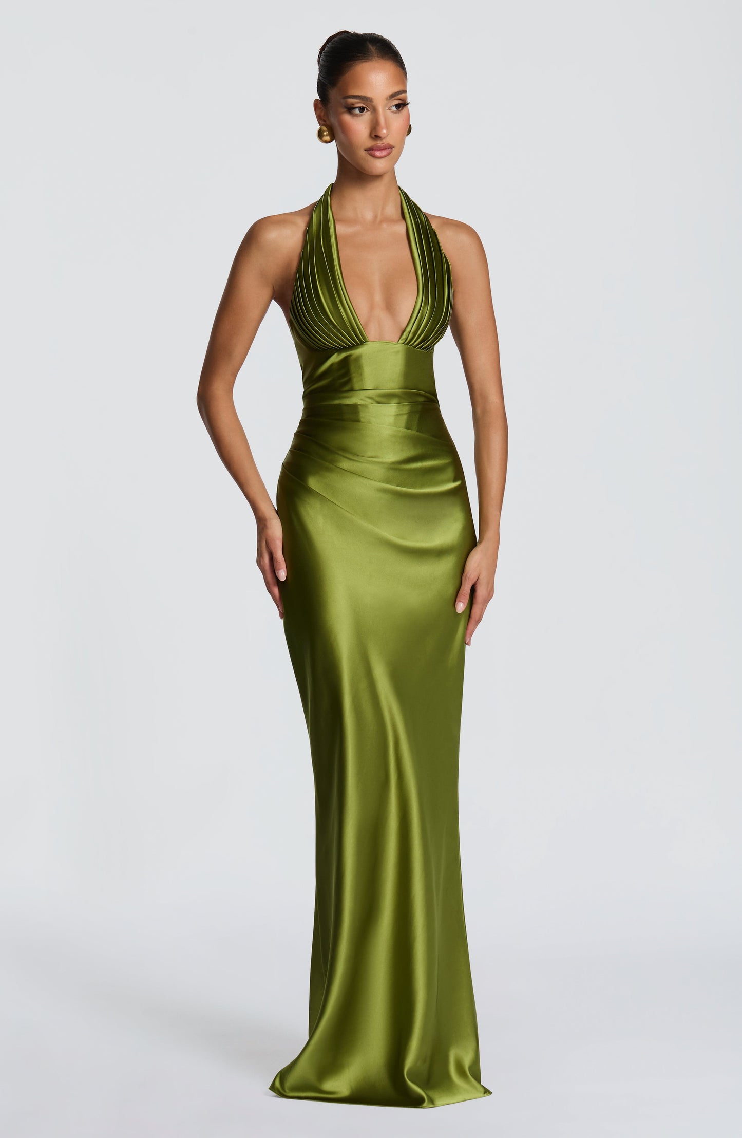 Elowen Maxi Dress - Olive Dress Fardora Premium Exclusive Design