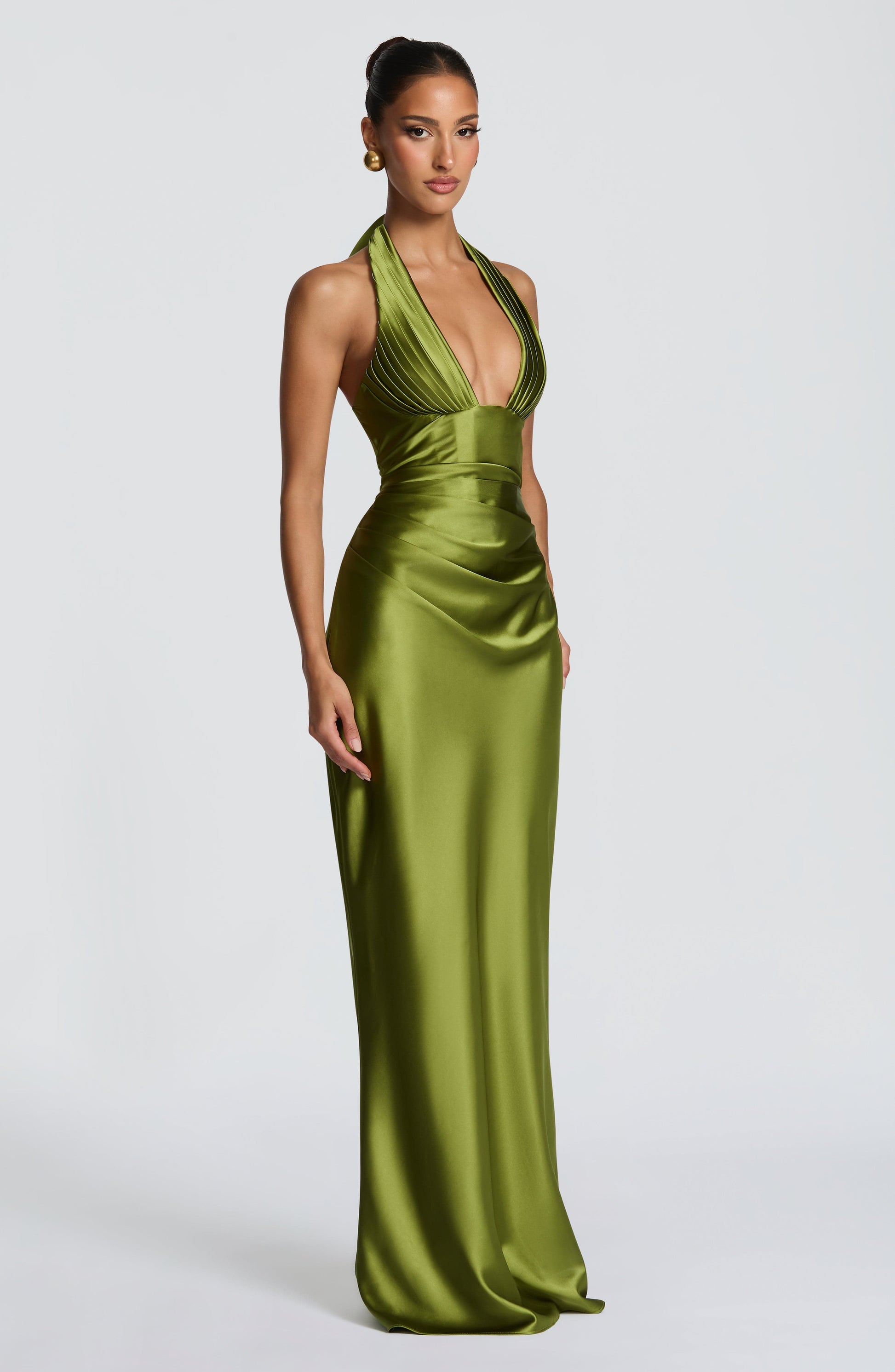 Elowen Maxi Dress - Olive Dress Fardora Premium Exclusive Design