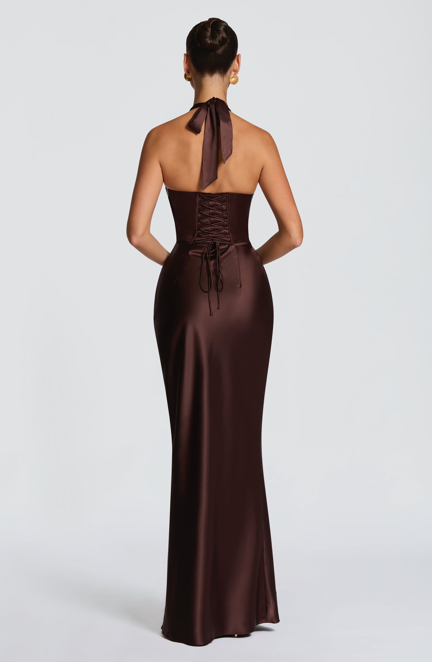 Elowen Maxi Dress - Plum Brown Dress Fardora Premium Exclusive Design