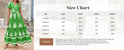 Womens Casual V Neck Boho Maxi Dress Flowy Aline Bell Sleeve Tiered Floral Dresses with Pocket