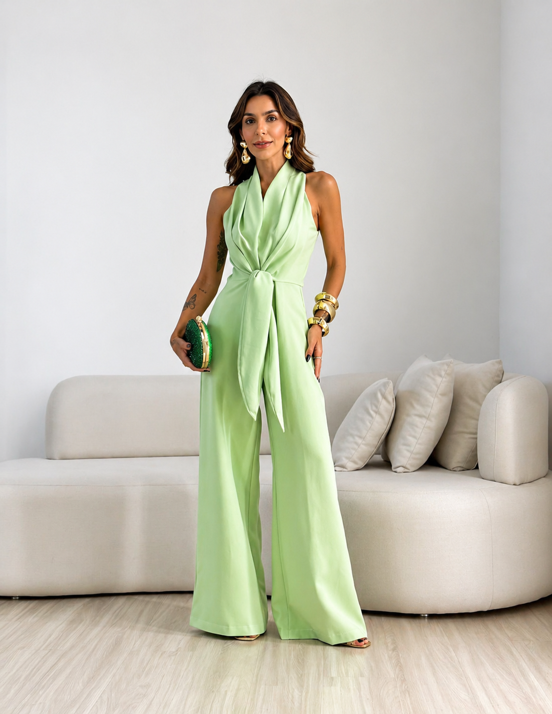 ELEGANT HALTER WIDE LEG JUMPSUIT
