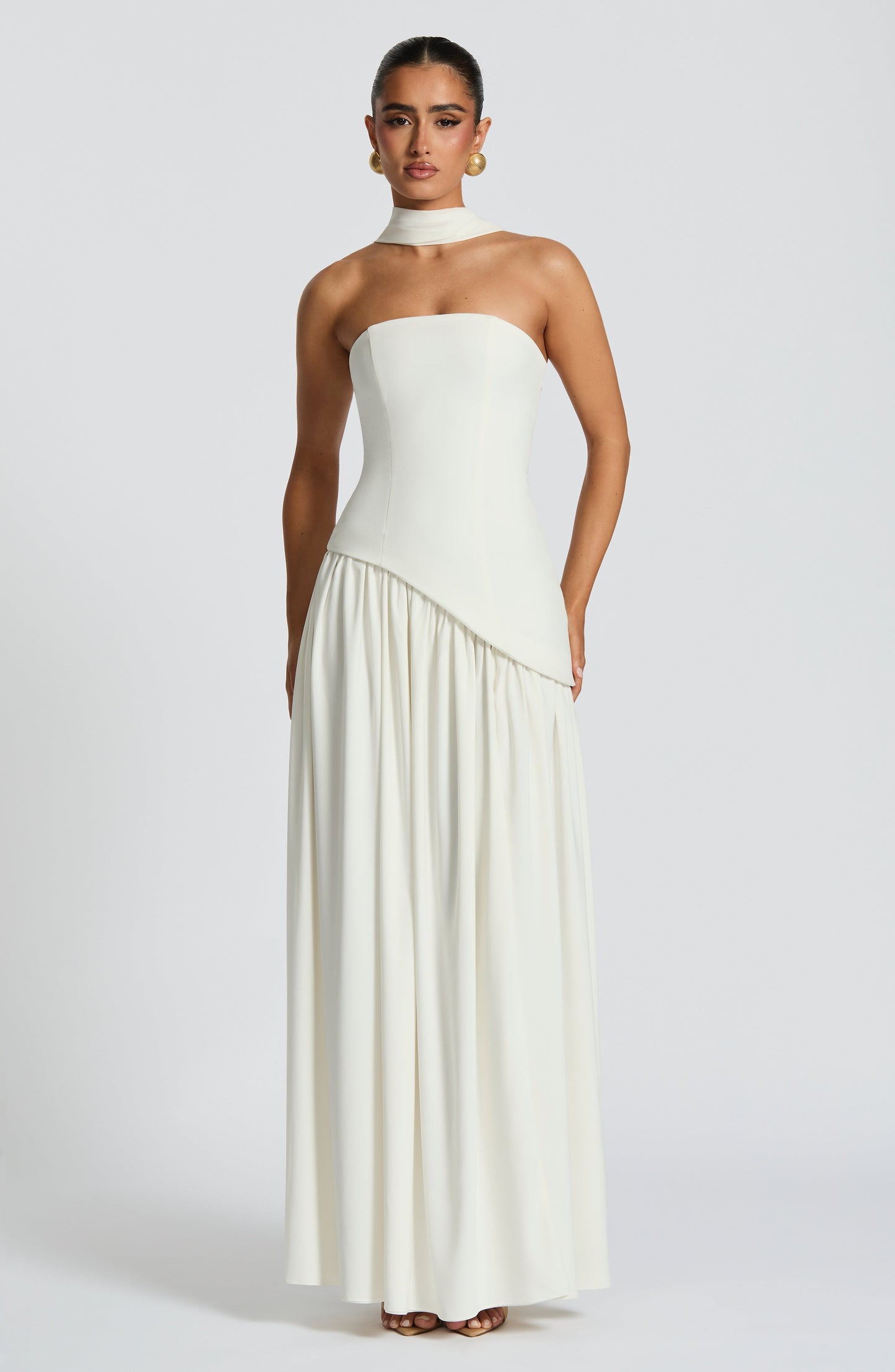 Maliyah Maxi Dress - Ivory Dress Fardora Premium Exclusive Design