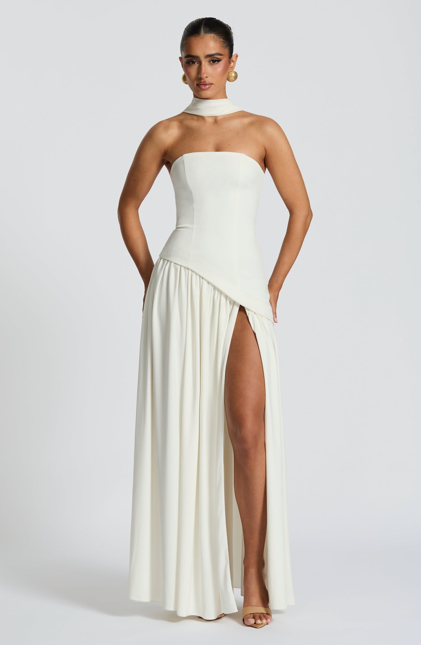 Maliyah Maxi Dress - Ivory Dress Fardora Premium Exclusive Design