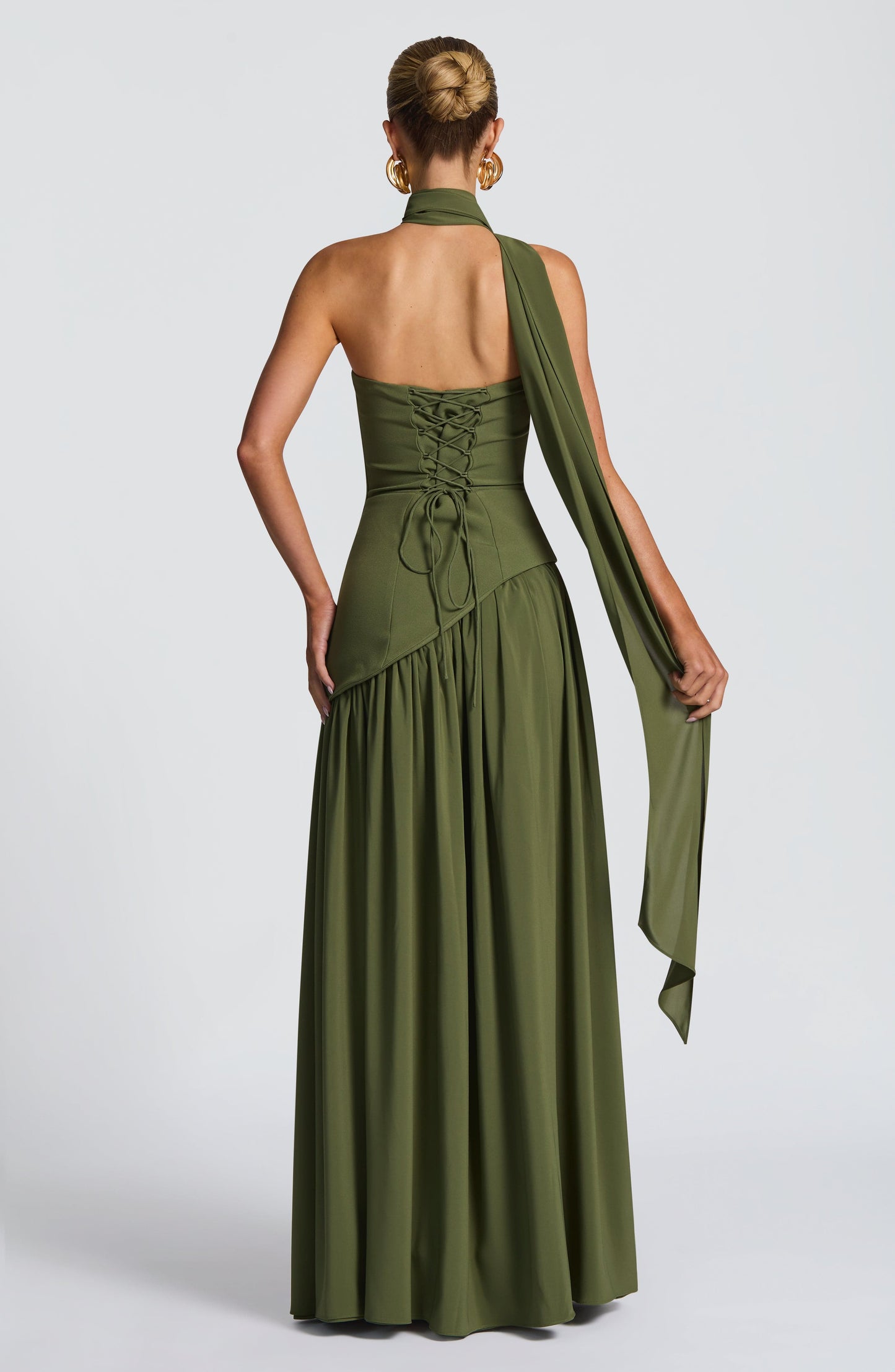 Maliyah Maxi Dress - Khaki Dress Fardora Premium Exclusive Design