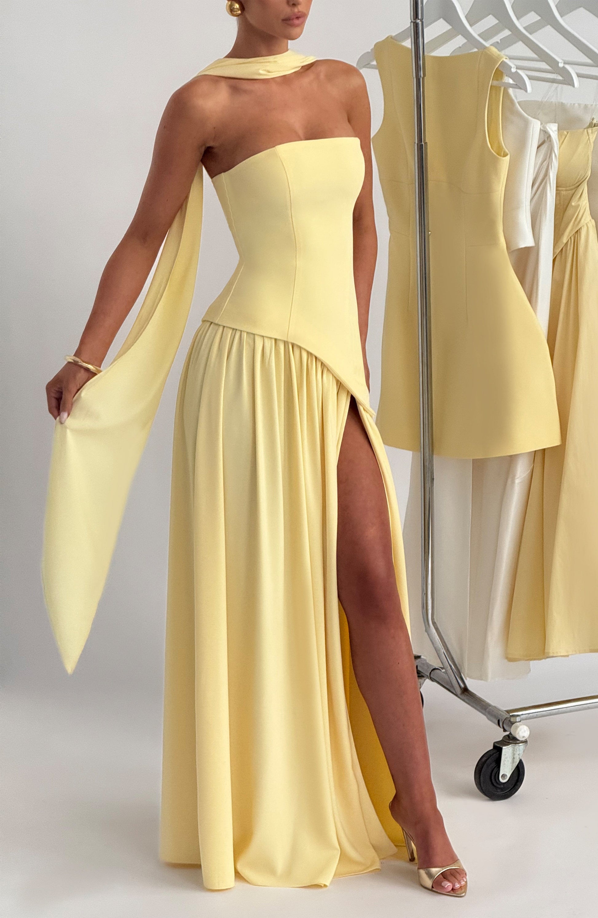 Maliyah Maxi Dress - Lemon Dress Fardora Premium Exclusive Design