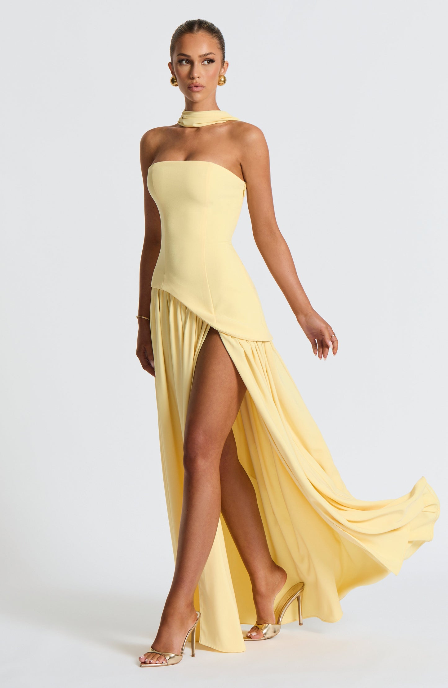 Maliyah Maxi Dress - Lemon Dress Fardora Premium Exclusive Design