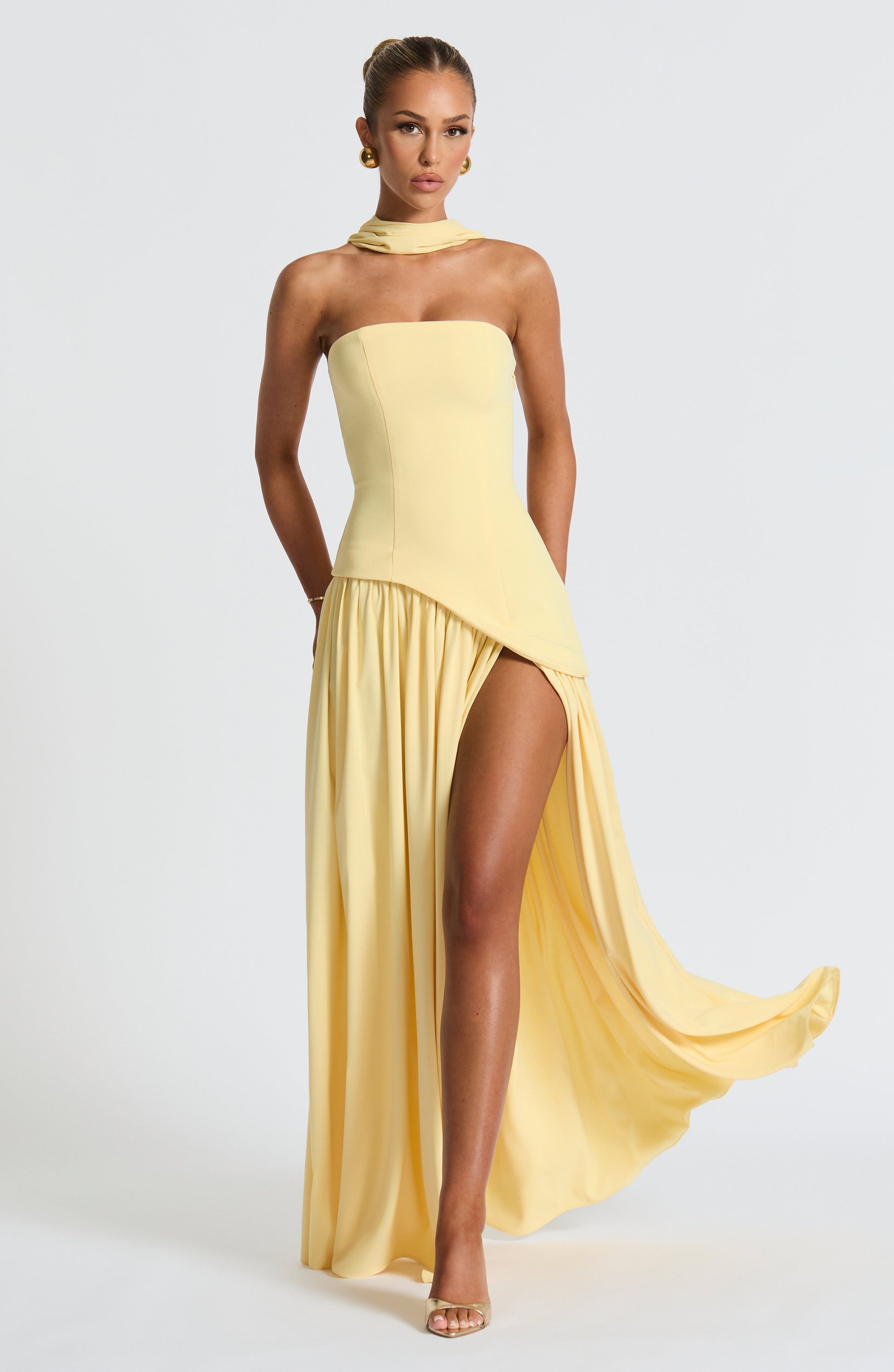 Maliyah Maxi Dress - Lemon Dress Fardora Premium Exclusive Design