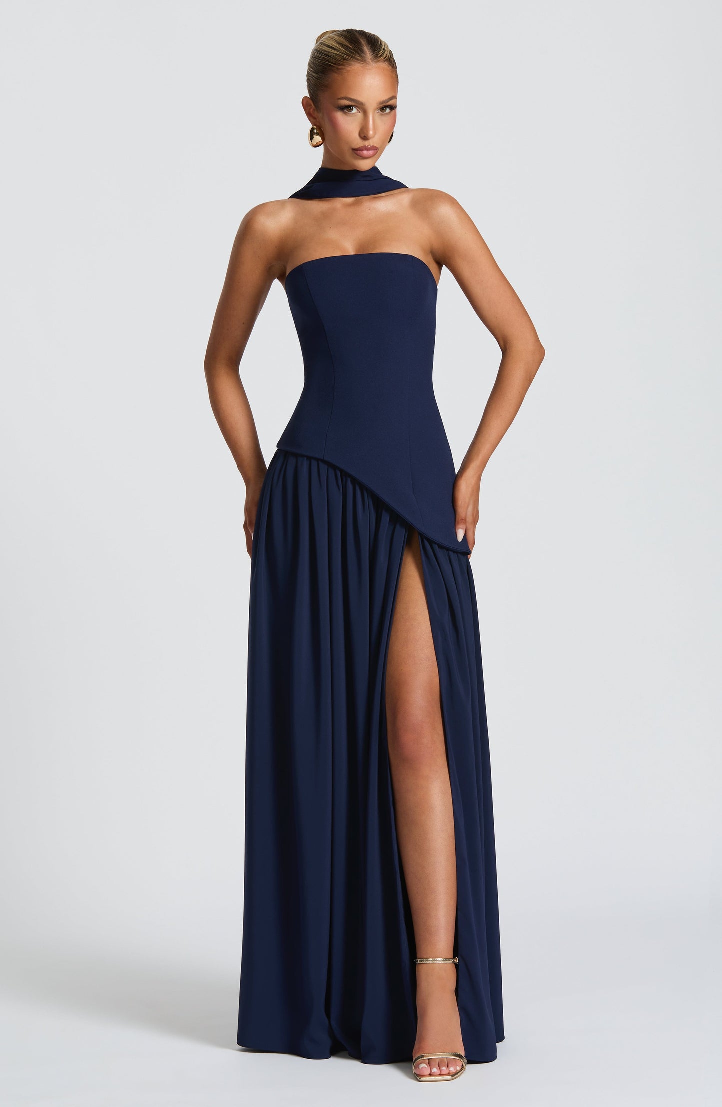 Maliyah Maxi Dress - Navy Dress Fardora Premium Exclusive Design